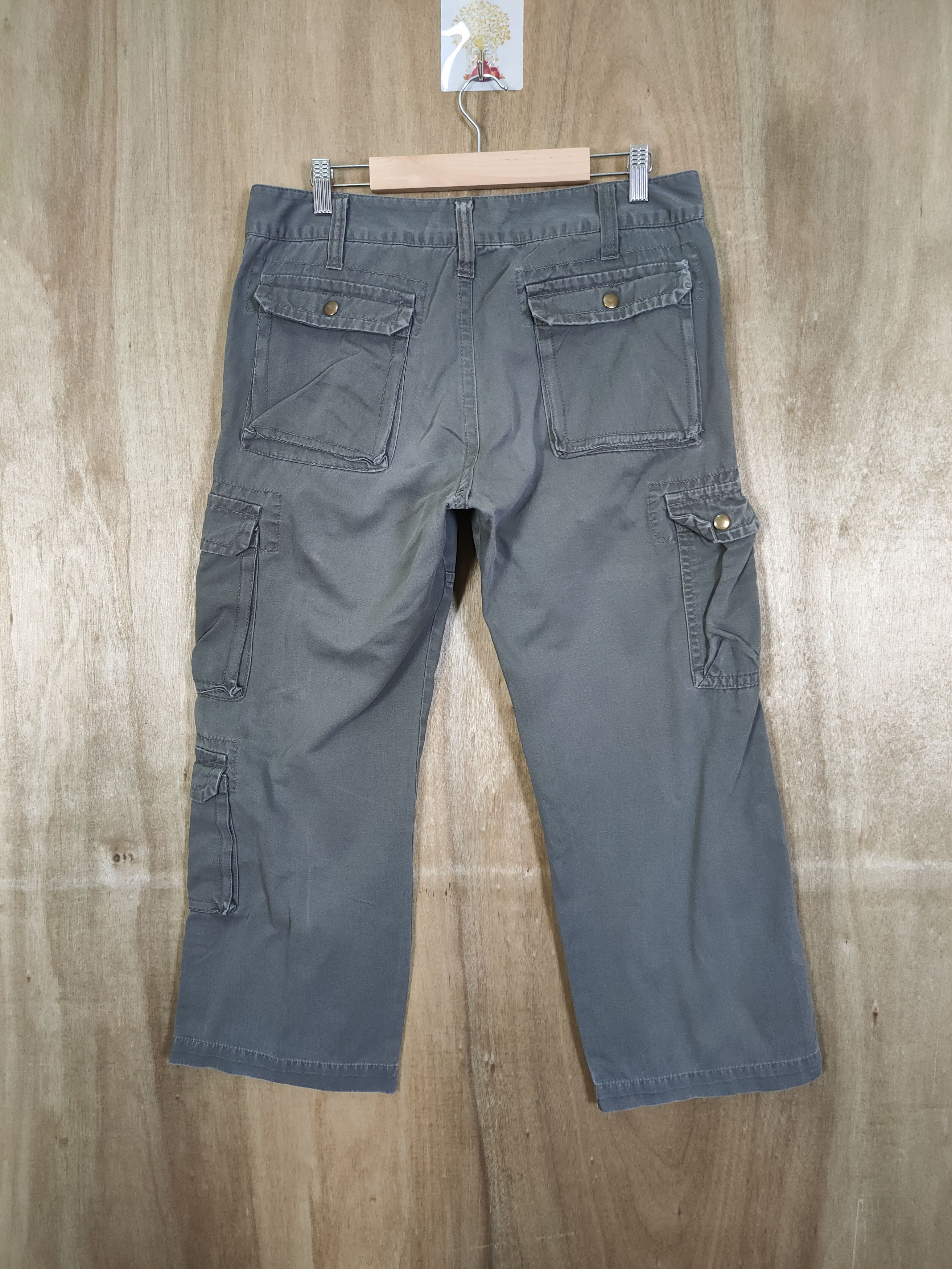 Japanese Brand VILLAND GREY CARGO PANTS MULTIPOCKET TACTICAL Size US 33 - 3 Thumbnail