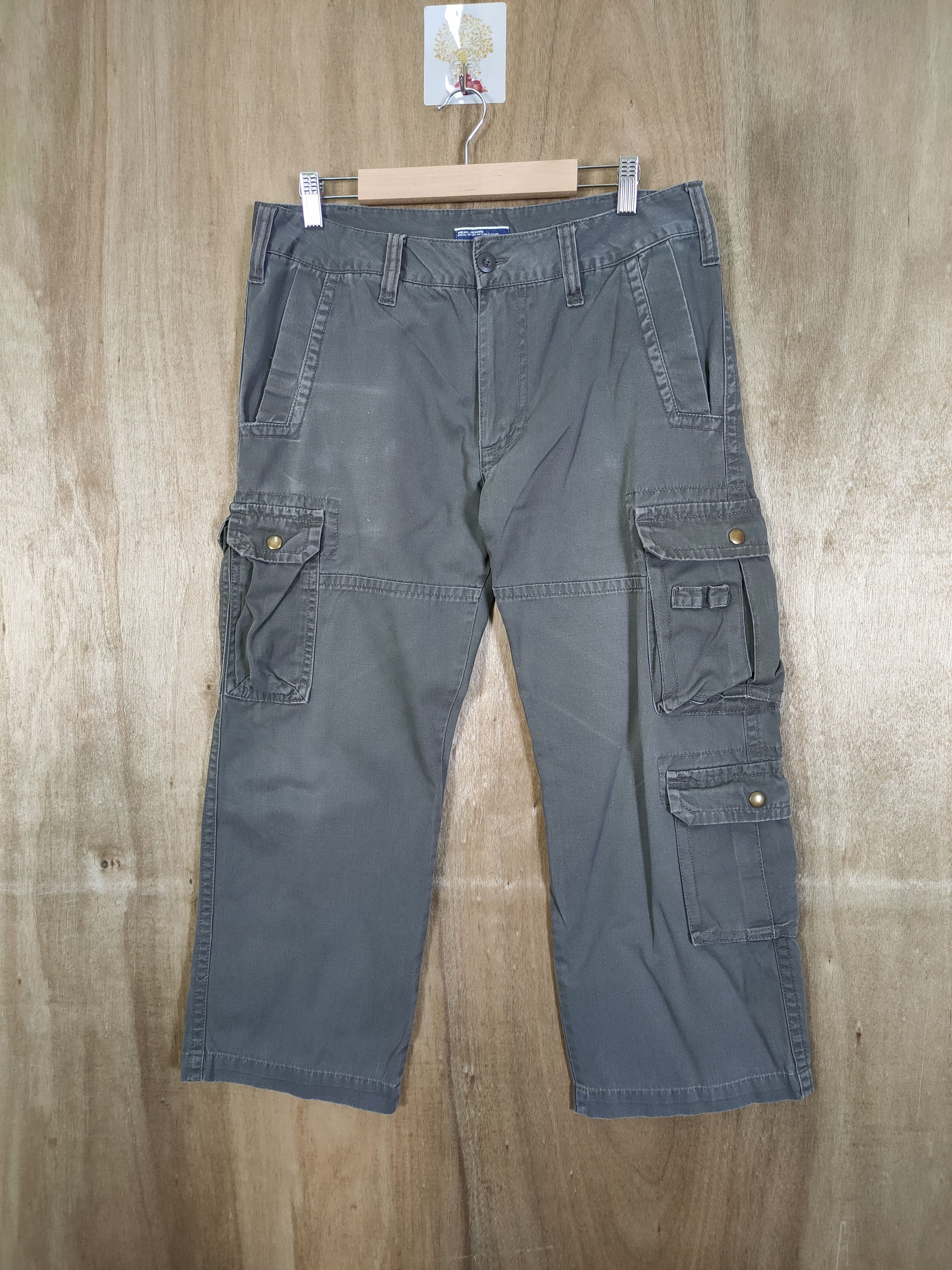 Japanese Brand VILLAND GREY CARGO PANTS MULTIPOCKET TACTICAL Size US 33 - 1 Thumbnail
