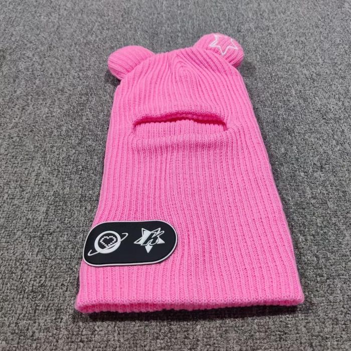 Vintage Bear Ears Embroidered Star Balaclava Ski Mask Pink Grailed