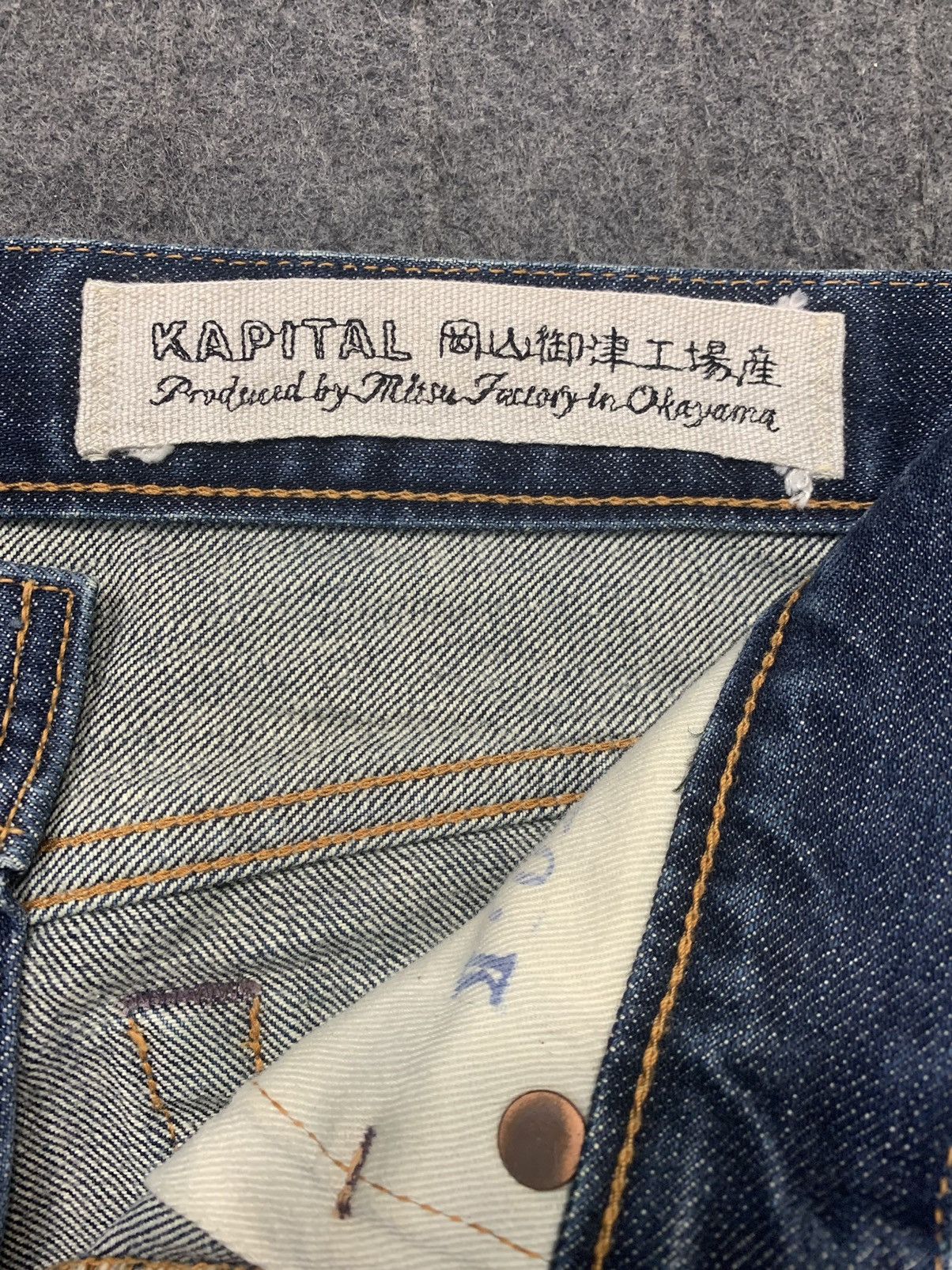 Japanese Brand Rare Kapital Okayama Slim Fit Indigo Denim Jeans Size 29" - 9 Thumbnail