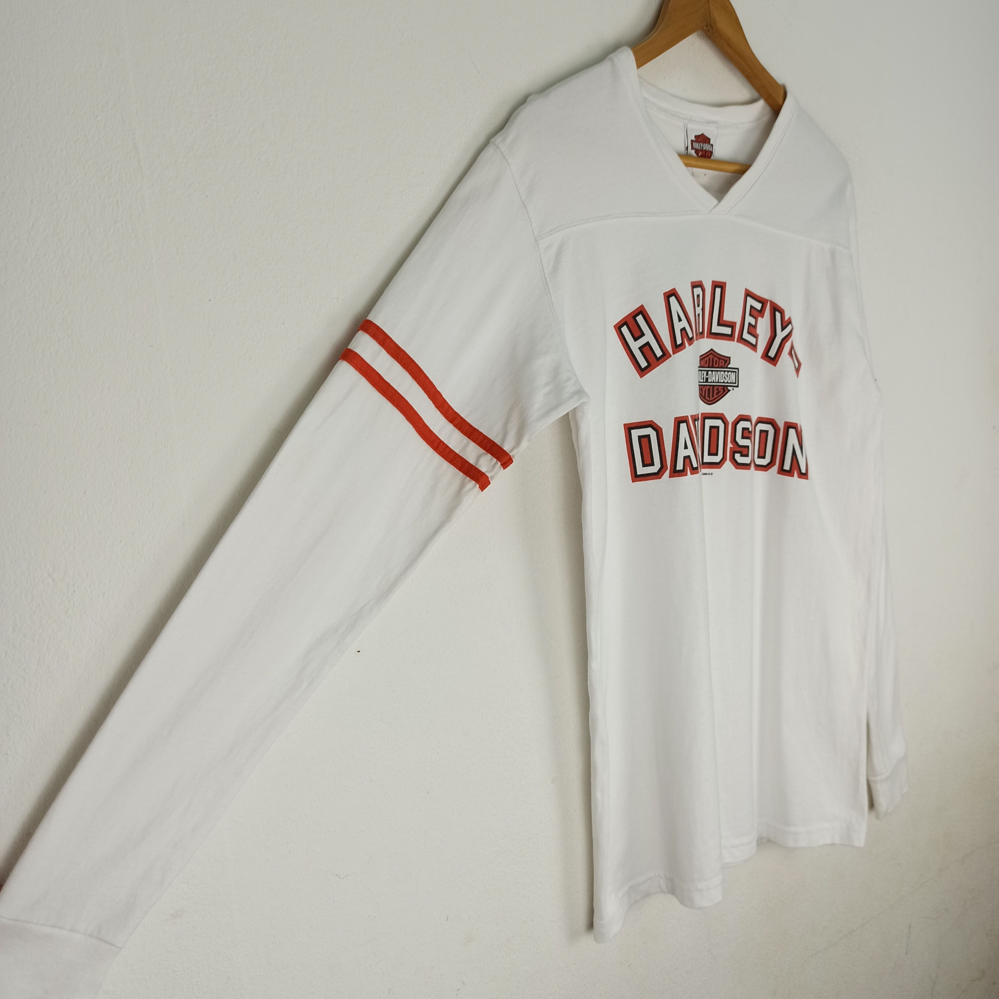 Harley Davidson Vintage 00's Harley Davidson Long Sleeve V-Neck Big Logo Size US M / EU 48-50 / 2 - 5 Thumbnail