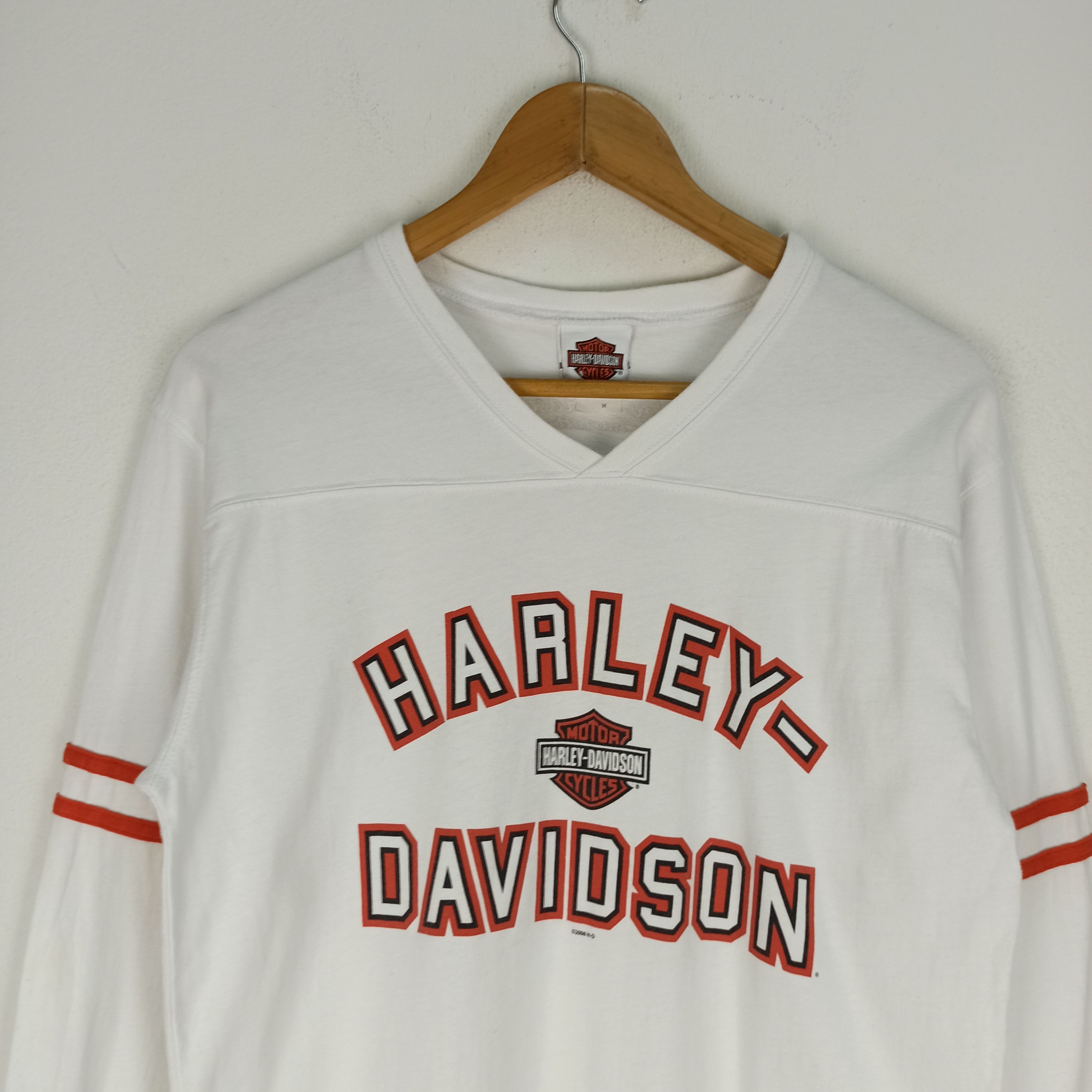 Harley Davidson Vintage 00's Harley Davidson Long Sleeve V-Neck Big Logo Size US M / EU 48-50 / 2 - 2 Thumbnail