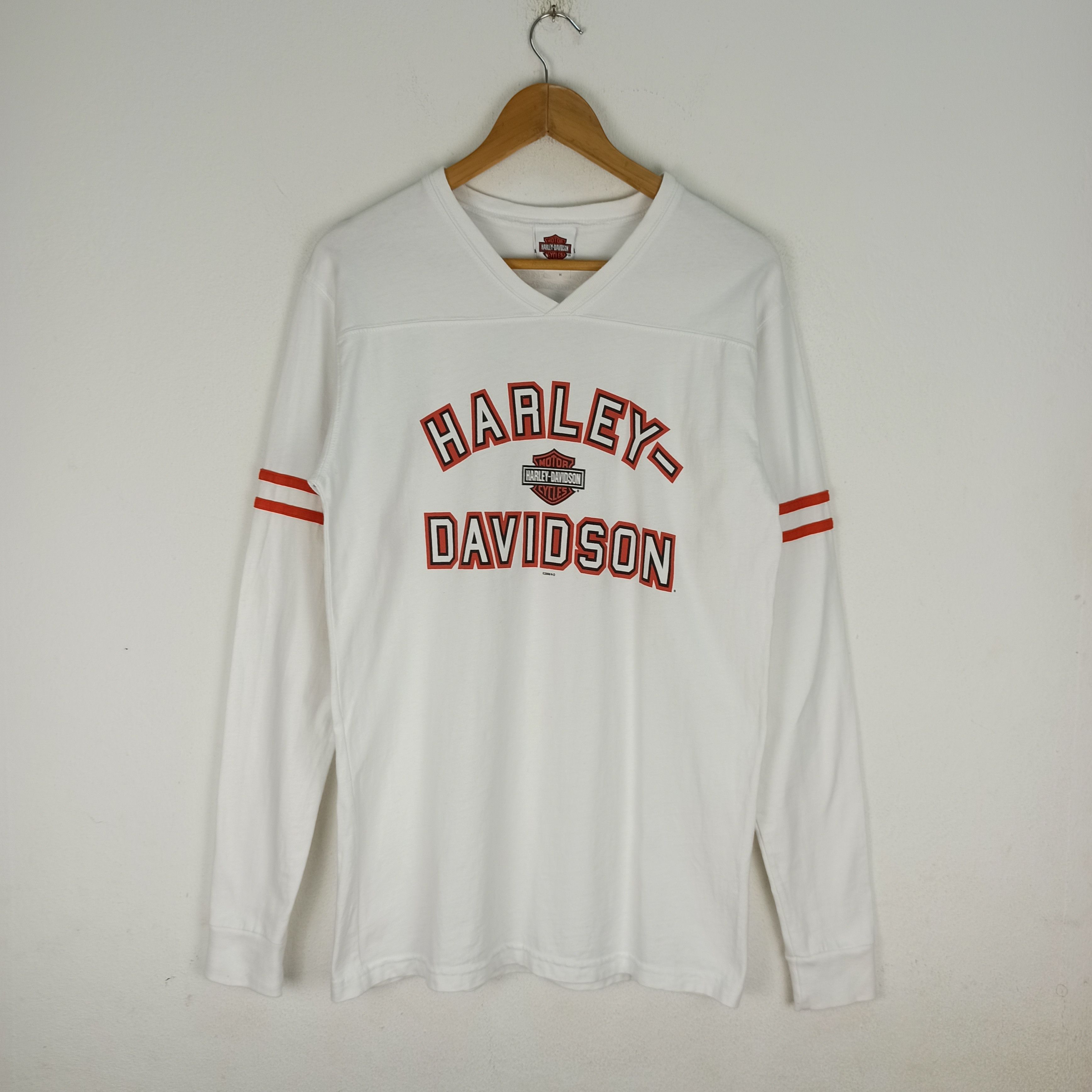Harley Davidson Vintage 00's Harley Davidson Long Sleeve V-Neck Big Logo Size US M / EU 48-50 / 2 - 1 Thumbnail
