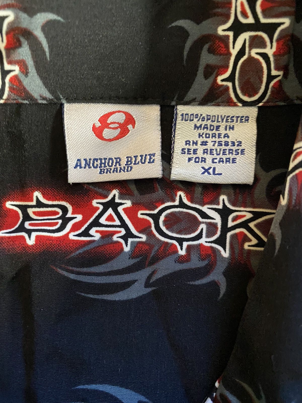 Anchor Blue Vintage 90’s Anchor Blue “Back Off” Polyester Button Up Size US XL / EU 56 / 4 - 6 Thumbnail