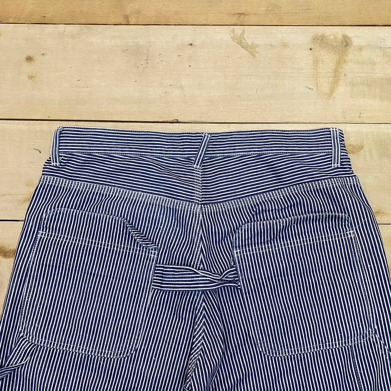 Japanese Brand X406 VTG JAPAN FLAPH PRISON HICKORY STRIPED BUSH PANTS Size US 34 / EU 50 - 2 Thumbnail