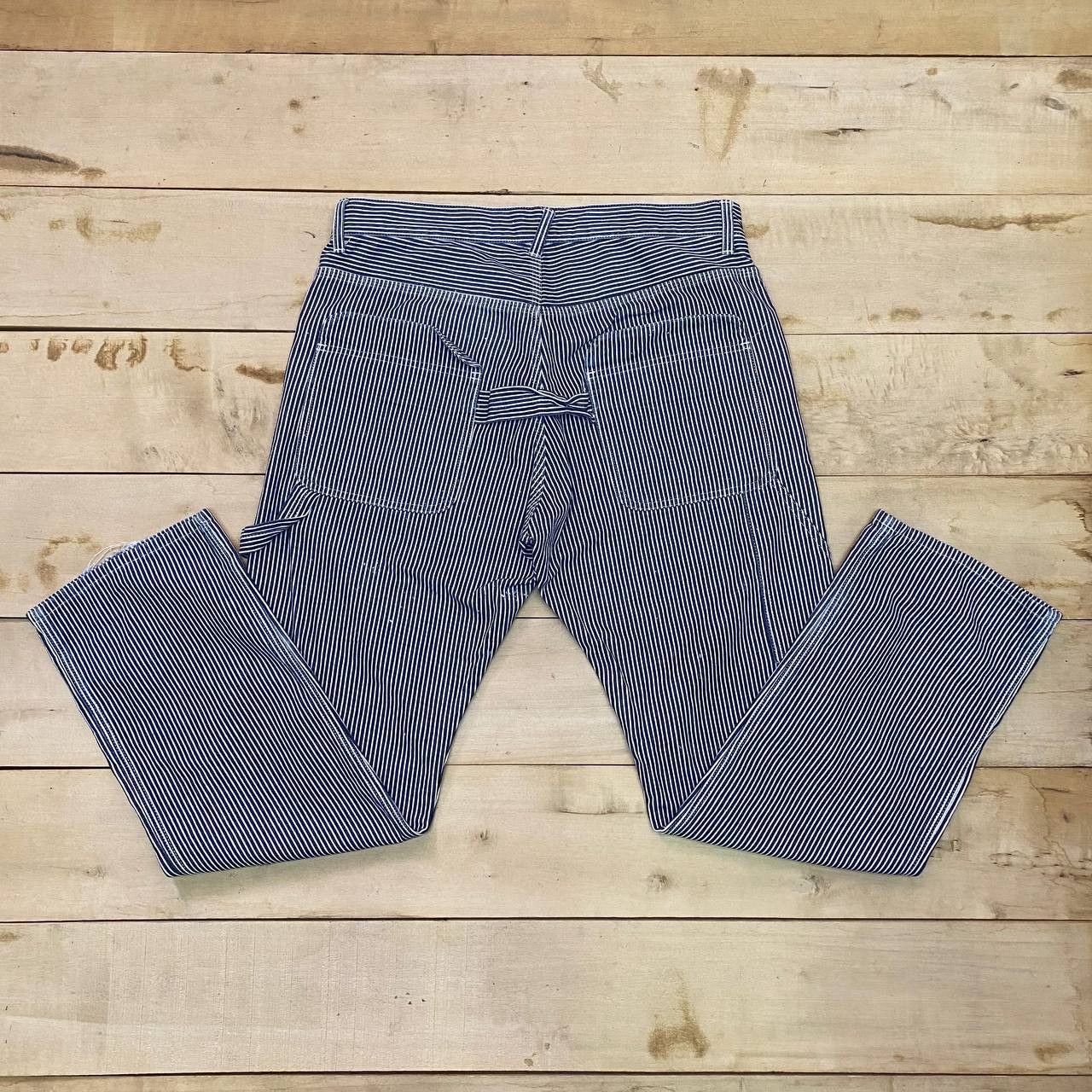 Japanese Brand X406 VTG JAPAN FLAPH PRISON HICKORY STRIPED BUSH PANTS Size US 34 / EU 50 - 1 Thumbnail