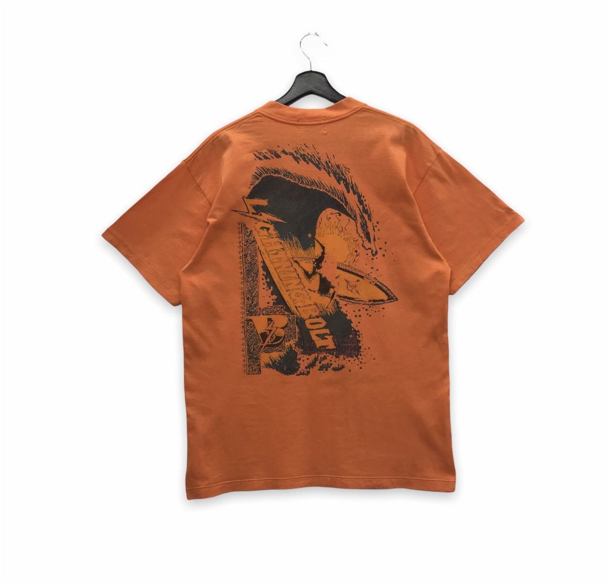 Lightning Bolt × Vintage Rare!! Vintage Lightning Bolt Surfing Graphic Tee Size US M / EU 48-50 / 2 - 1 Thumbnail
