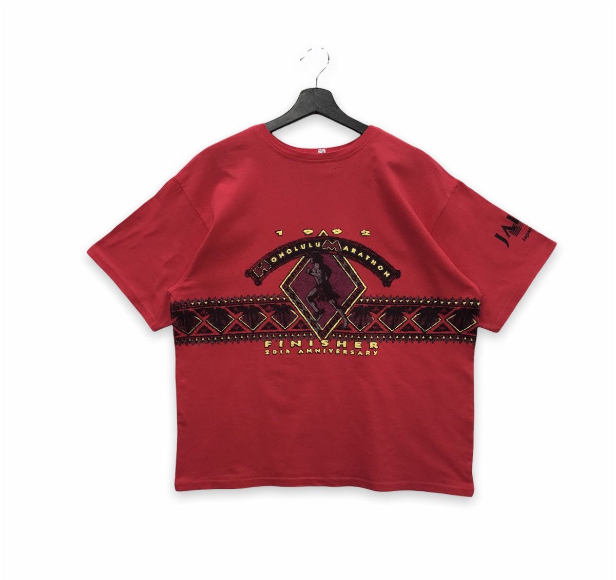 Hanes × Vintage Rare!! Vintage Hanes Honolulu Marathon 1992 Mirror Print Tee Size US L / EU 52-54 / 3 - 1 Thumbnail