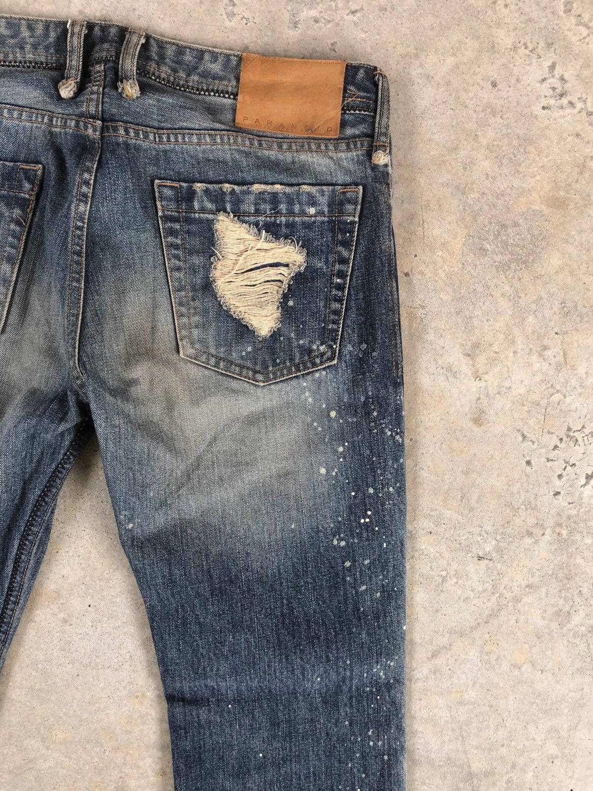 Japanese Brand Rare Paranoid Flared Jeans Boro Jeans style Patchwork Jeans Size US 31 - 10 Thumbnail