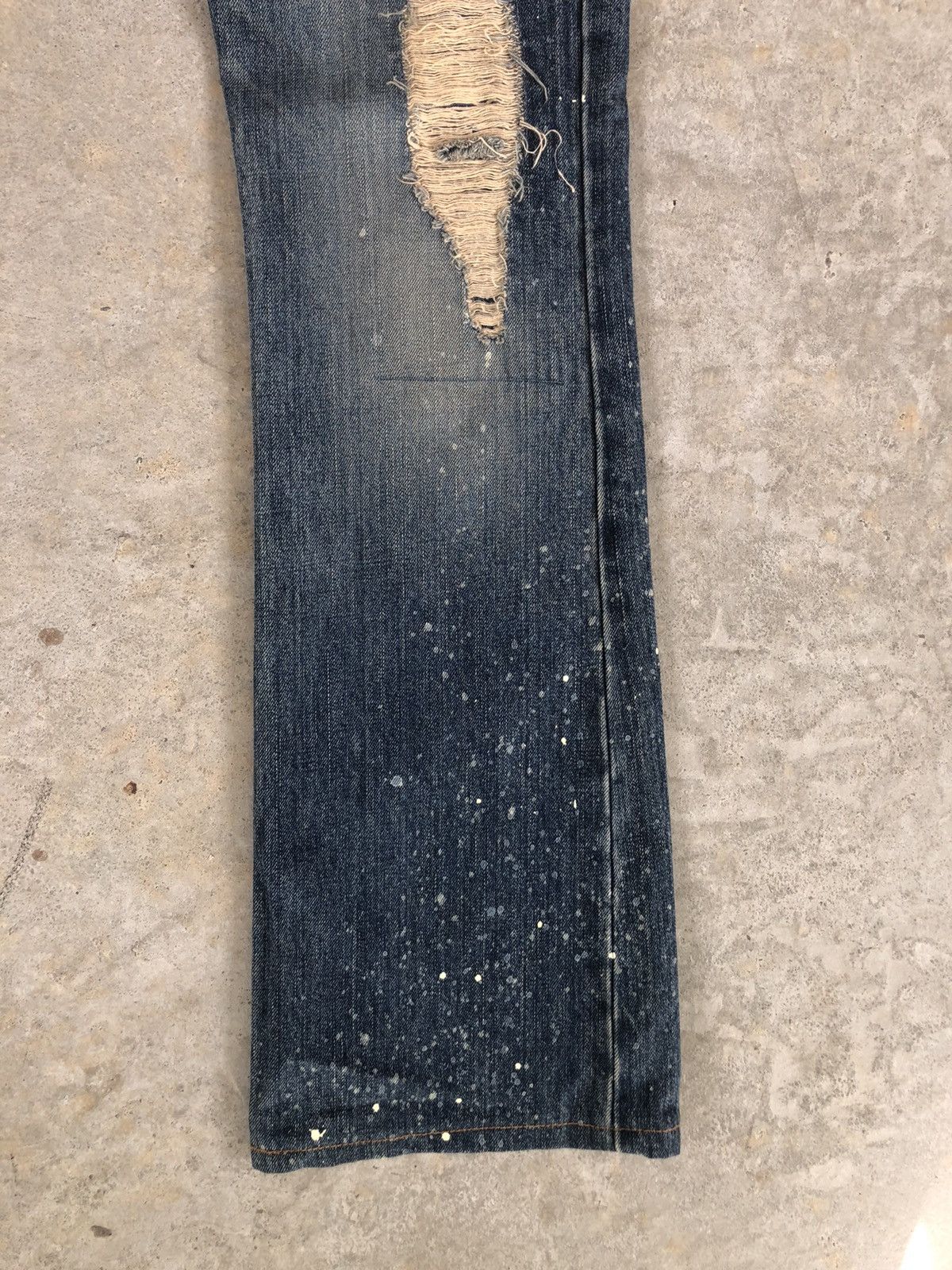 Japanese Brand Rare Paranoid Flared Jeans Boro Jeans style Patchwork Jeans Size US 31 - 7 Thumbnail