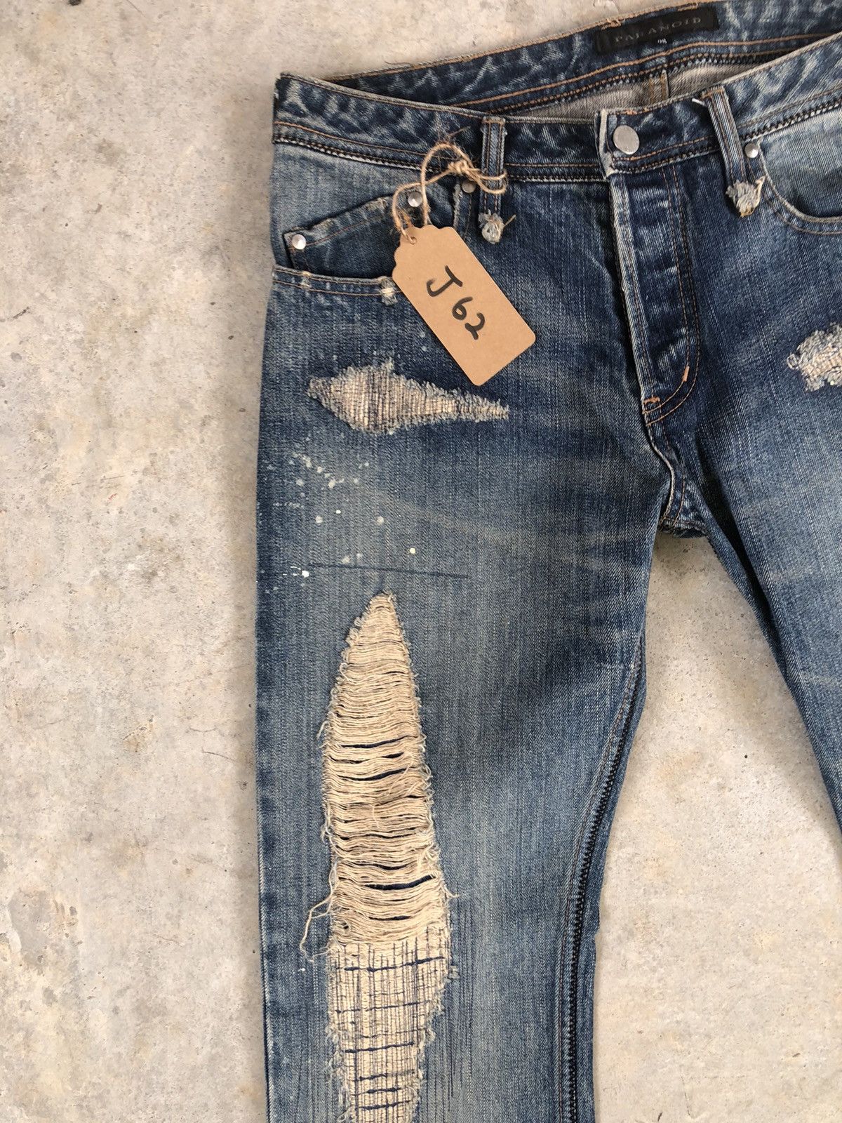 Japanese Brand Rare Paranoid Flared Jeans Boro Jeans style Patchwork Jeans Size US 31 - 4 Thumbnail