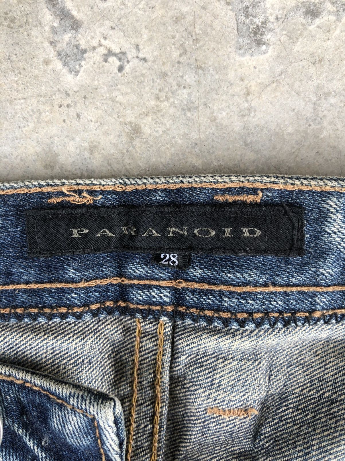 Japanese Brand Rare Paranoid Flared Jeans Boro Jeans style Patchwork Jeans Size US 31 - 13 Thumbnail