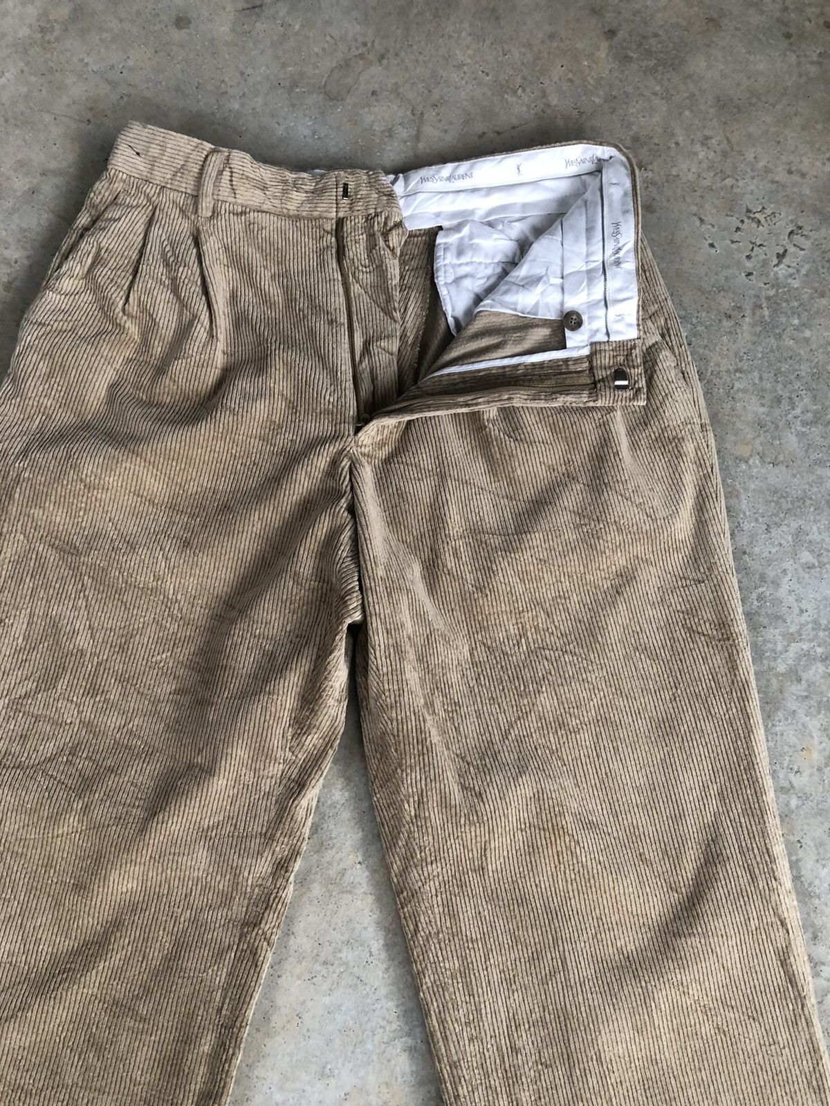 Tom Ford Yves Saint Laurent Pour Homme Corduroy Pants Embroidered Size US 30 / EU 46 - 4 Thumbnail