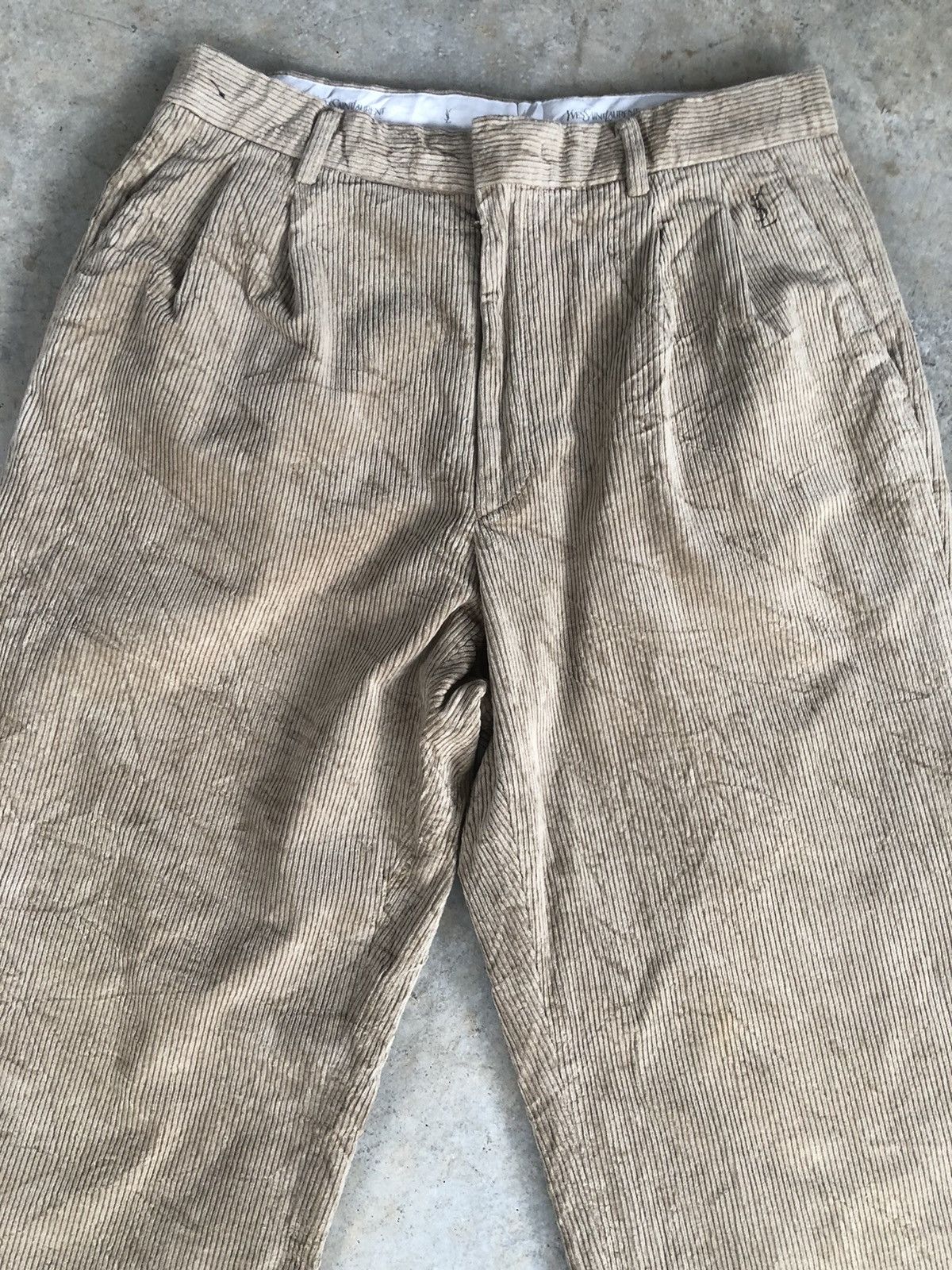 Tom Ford Yves Saint Laurent Pour Homme Corduroy Pants Embroidered Size US 30 / EU 46 - 3 Thumbnail