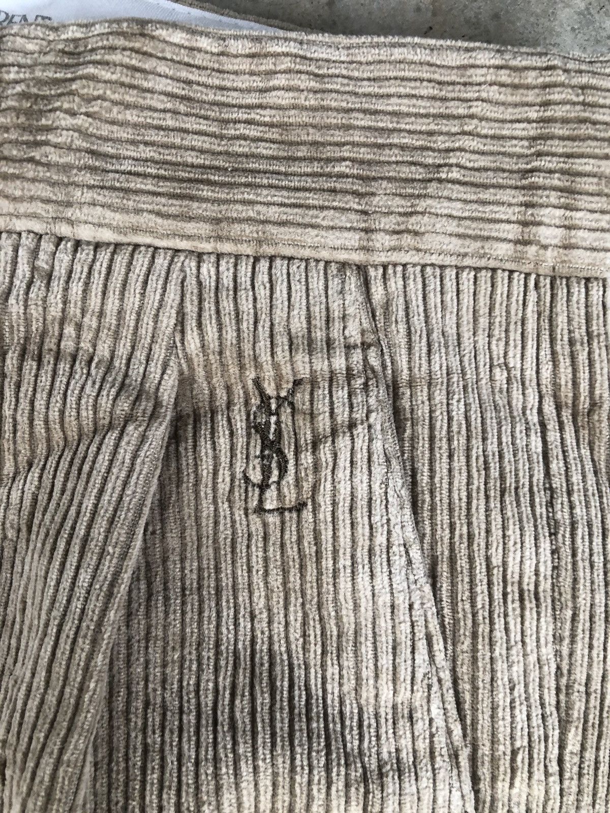 Tom Ford Yves Saint Laurent Pour Homme Corduroy Pants Embroidered Size US 30 / EU 46 - 13 Thumbnail