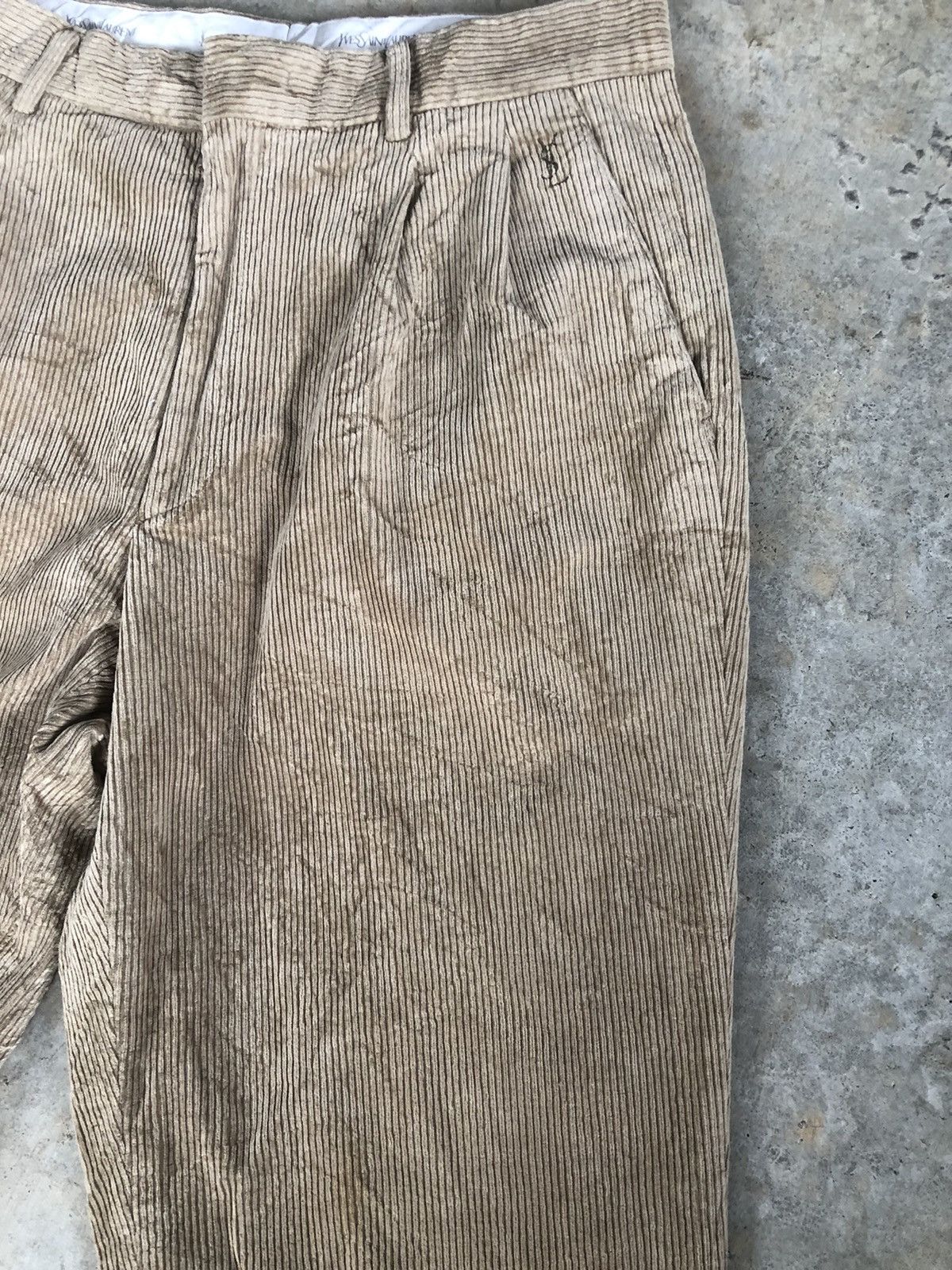 Tom Ford Yves Saint Laurent Pour Homme Corduroy Pants Embroidered Size US 30 / EU 46 - 6 Thumbnail