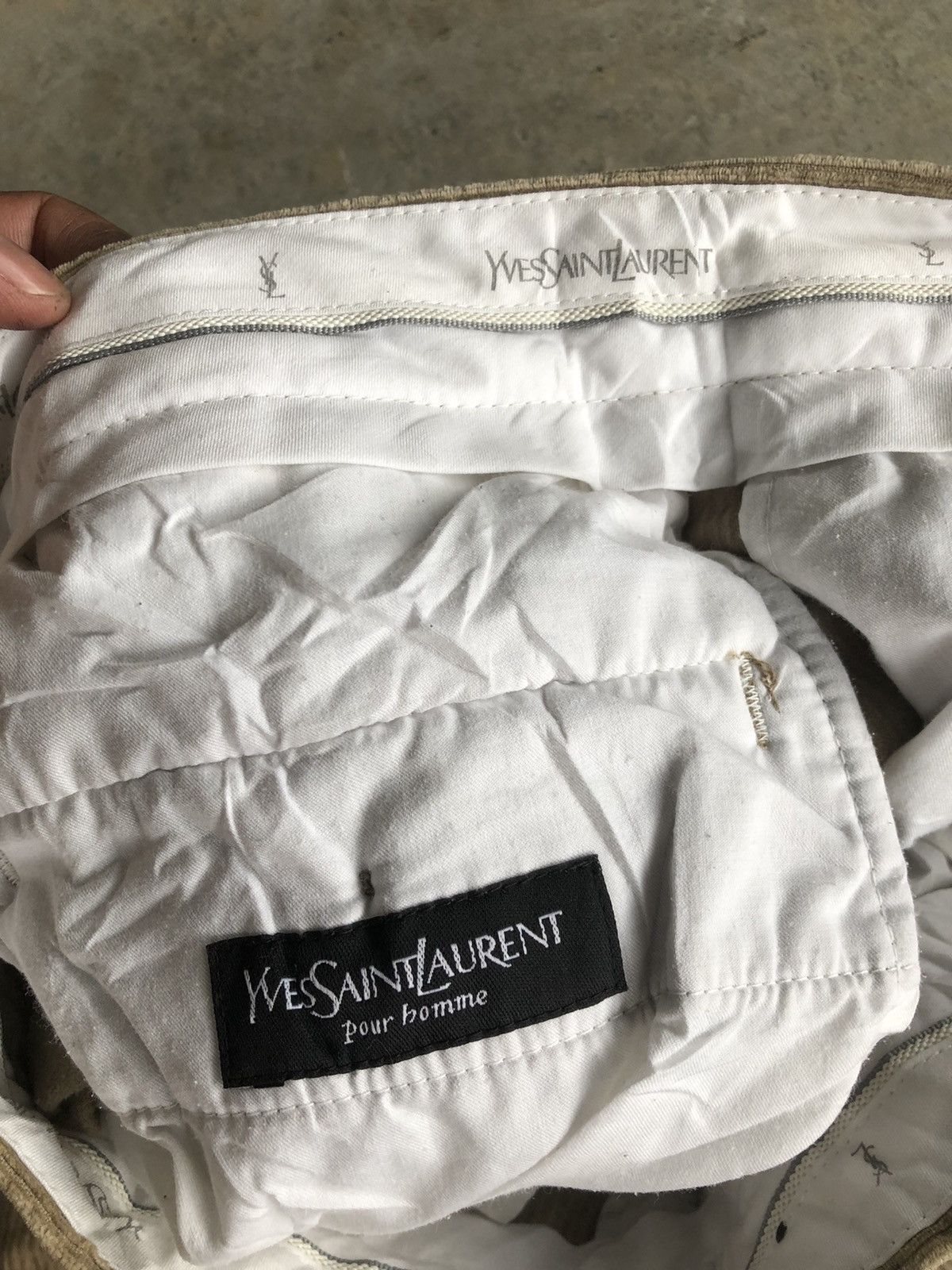 Tom Ford Yves Saint Laurent Pour Homme Corduroy Pants Embroidered Size US 30 / EU 46 - 14 Thumbnail