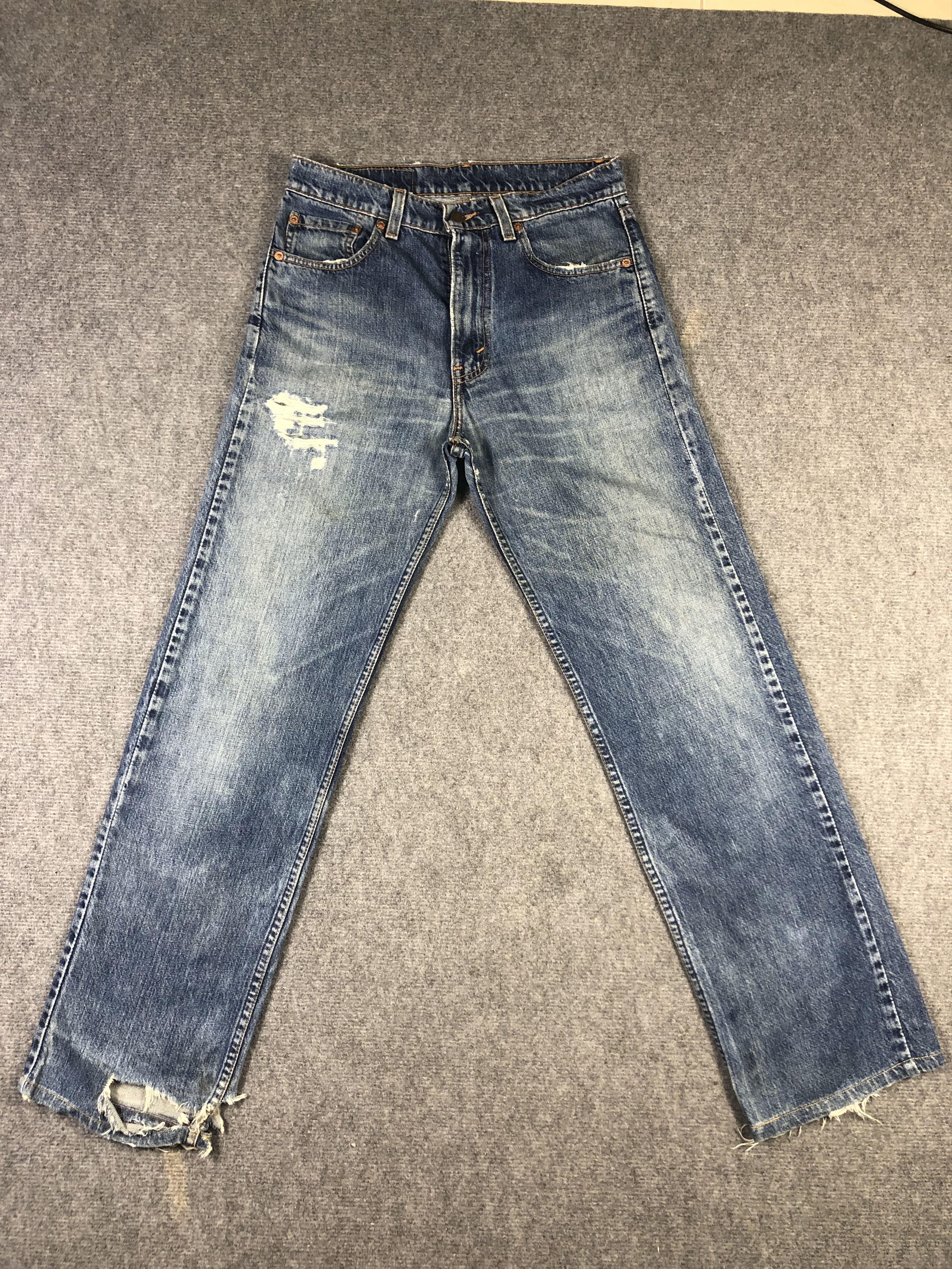 image of Wash Blue Levis 519 Denim Jeans 30X31 in Blue Distressed, Men's
