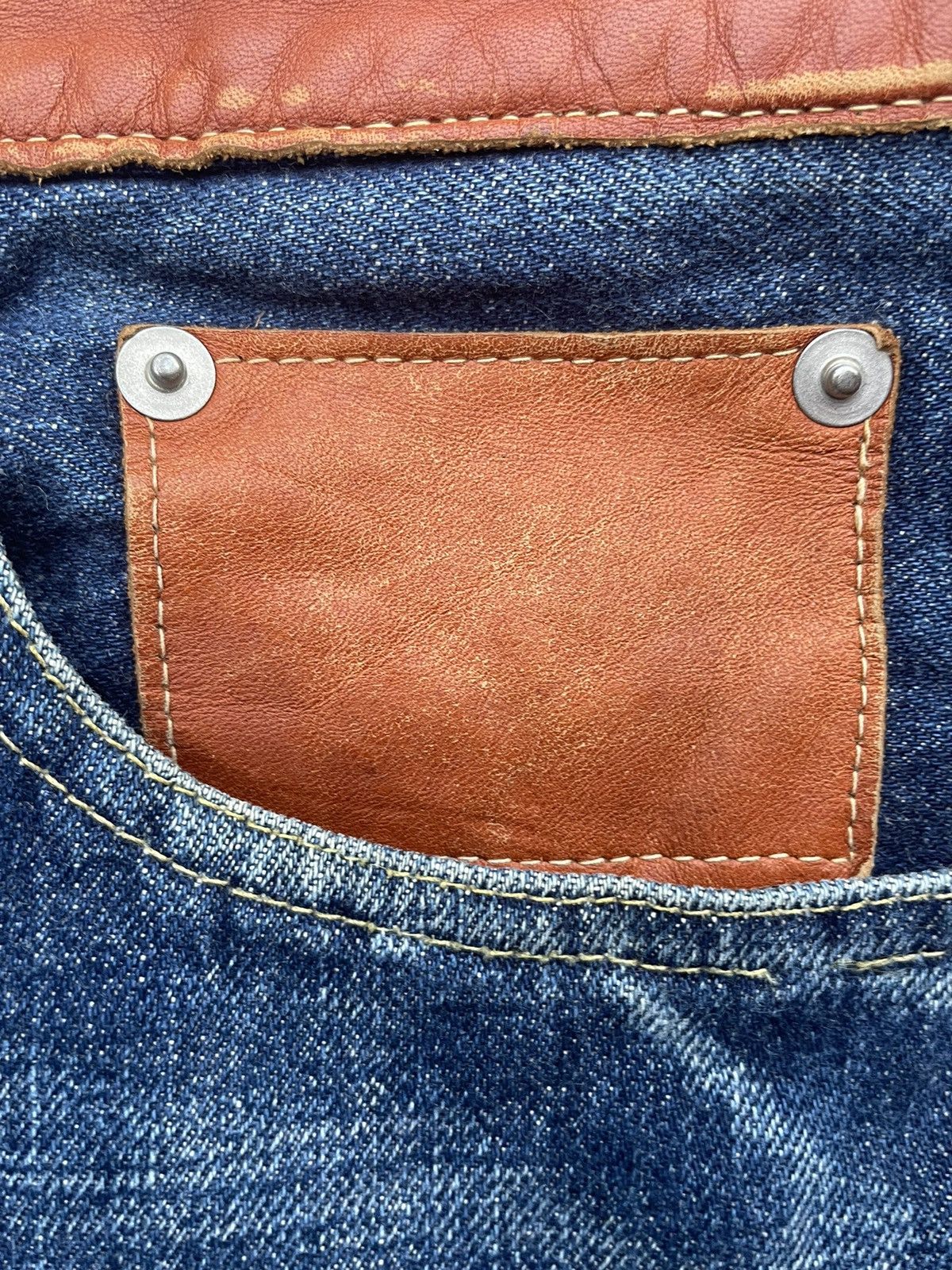 Japanese Brand Ficce Custom Distresed Selvedge Denim Size US 31 - 21 Thumbnail