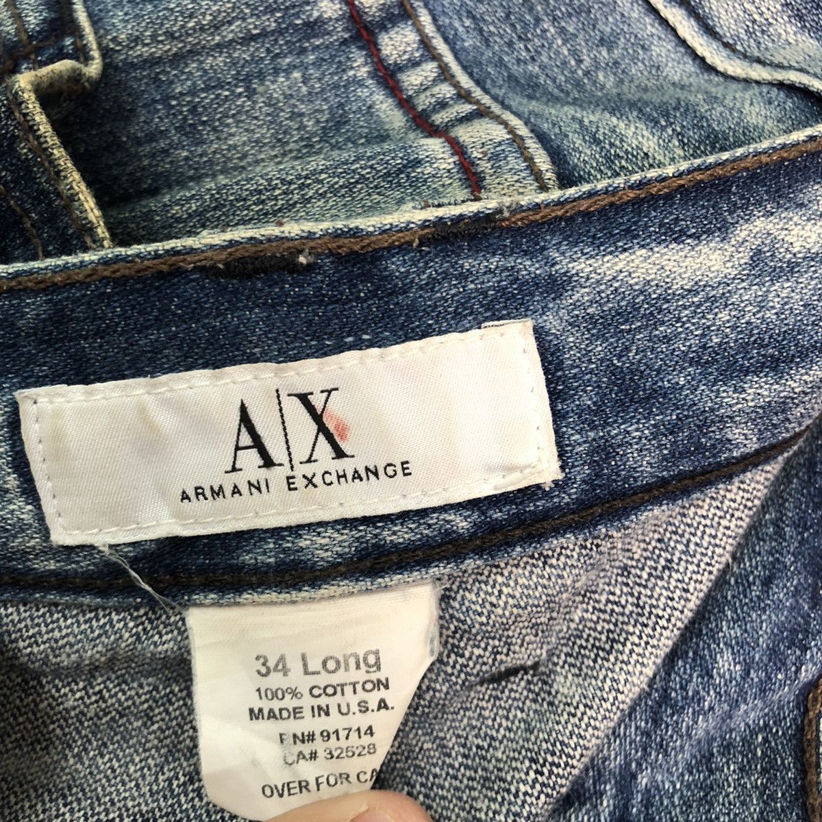 Armani Exchange DL Armani Exchange Distressed Blue Denim Pants #c277 Size US 34 / EU 50 - 15 Thumbnail