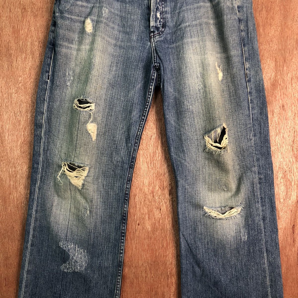 Armani Exchange DL Armani Exchange Distressed Blue Denim Pants #c277 Size US 34 / EU 50 - 4 Thumbnail