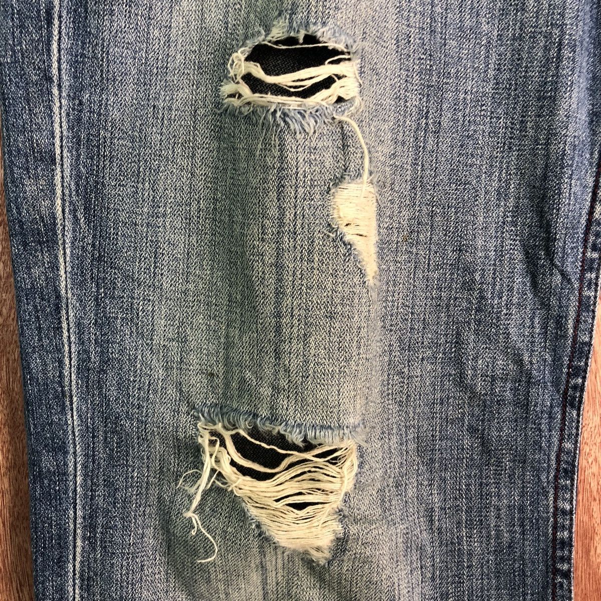 Armani Exchange DL Armani Exchange Distressed Blue Denim Pants #c277 Size US 34 / EU 50 - 6 Thumbnail