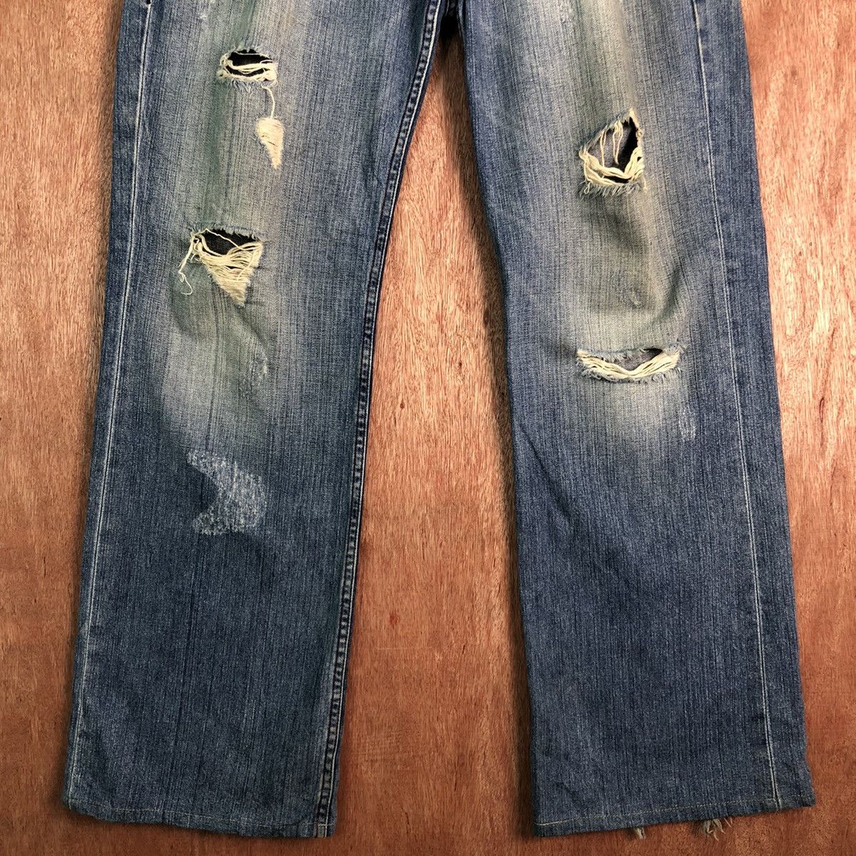 Armani Exchange DL Armani Exchange Distressed Blue Denim Pants #c277 Size US 34 / EU 50 - 3 Thumbnail