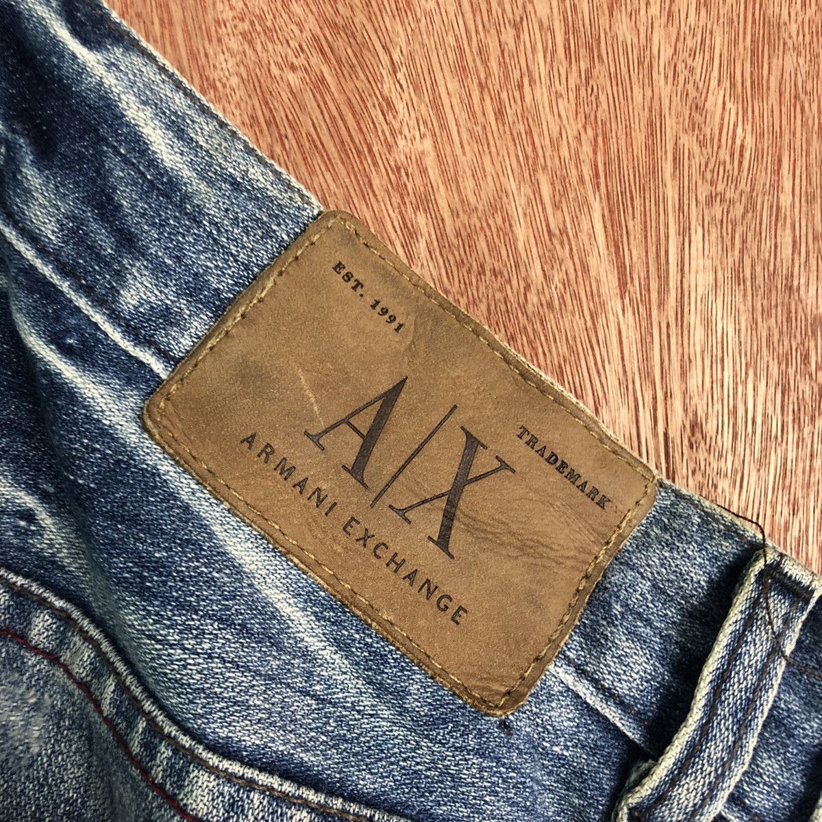 Armani Exchange DL Armani Exchange Distressed Blue Denim Pants #c277 Size US 34 / EU 50 - 14 Thumbnail