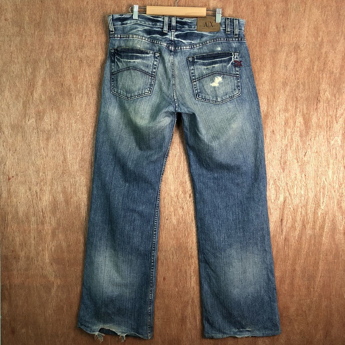 Armani Exchange DL Armani Exchange Distressed Blue Denim Pants #c277 Size US 34 / EU 50 - 9 Thumbnail