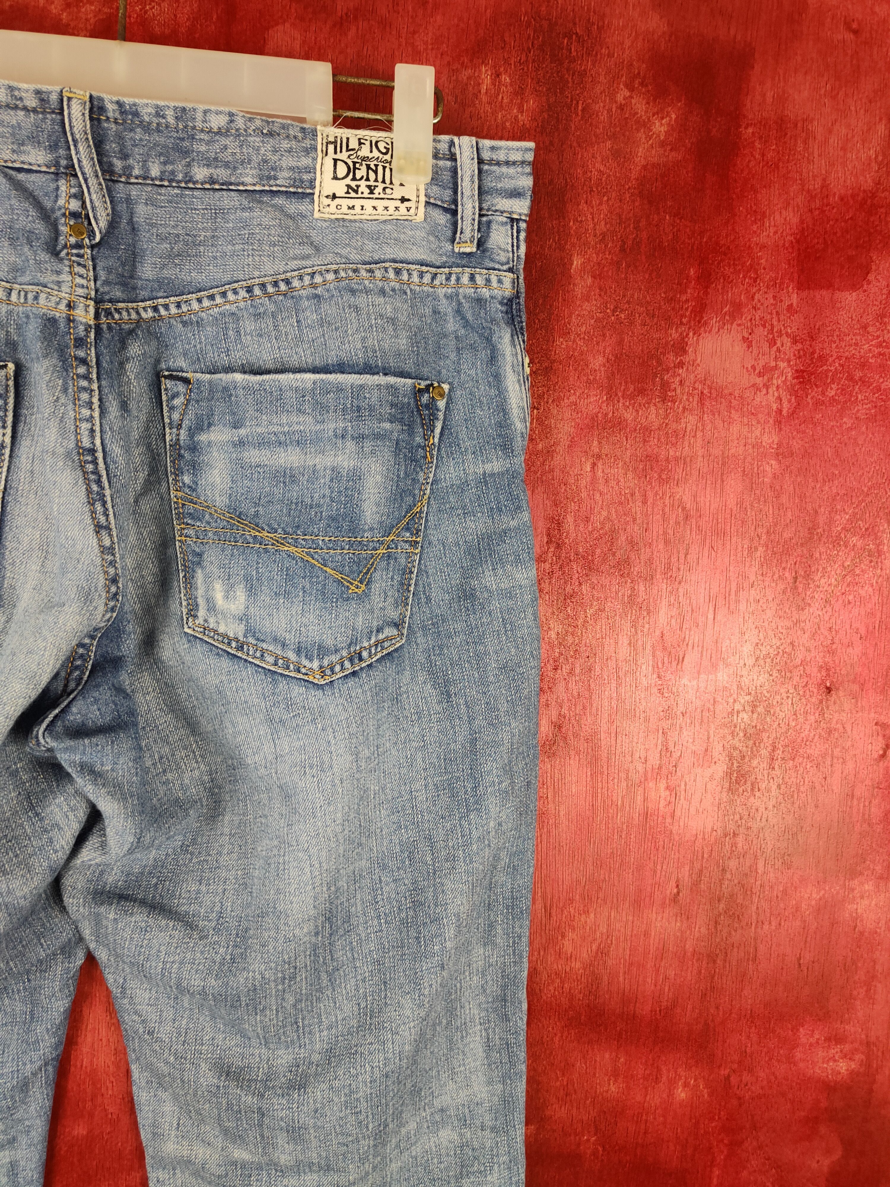 Japanese Brand DL Hilfiger Blue Ripped Distressed Soft Denim #5954 Size 28" / US 6 / IT 42 - 10 Thumbnail