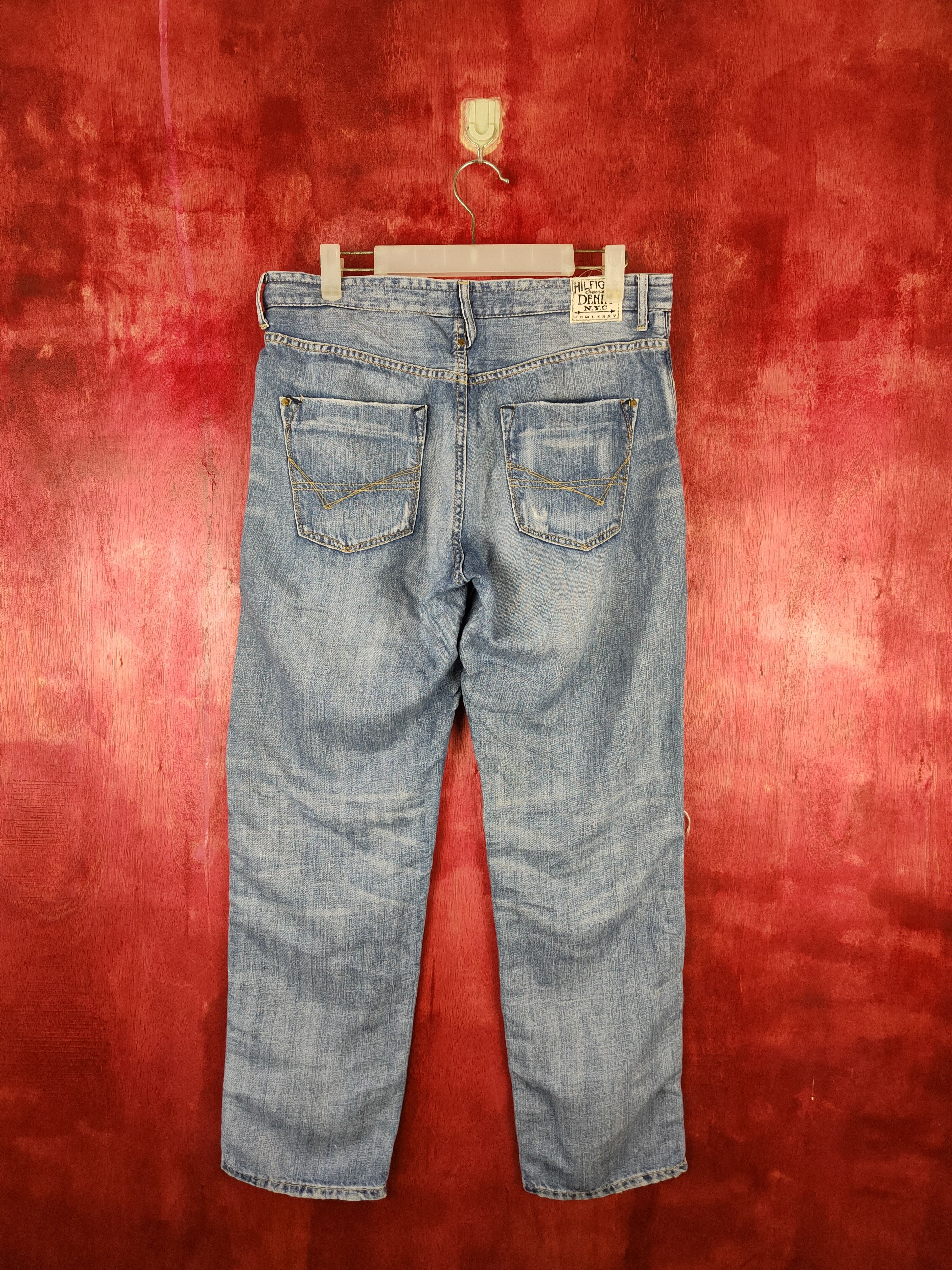 Japanese Brand DL Hilfiger Blue Ripped Distressed Soft Denim #5954 Size 28" / US 6 / IT 42 - 6 Thumbnail