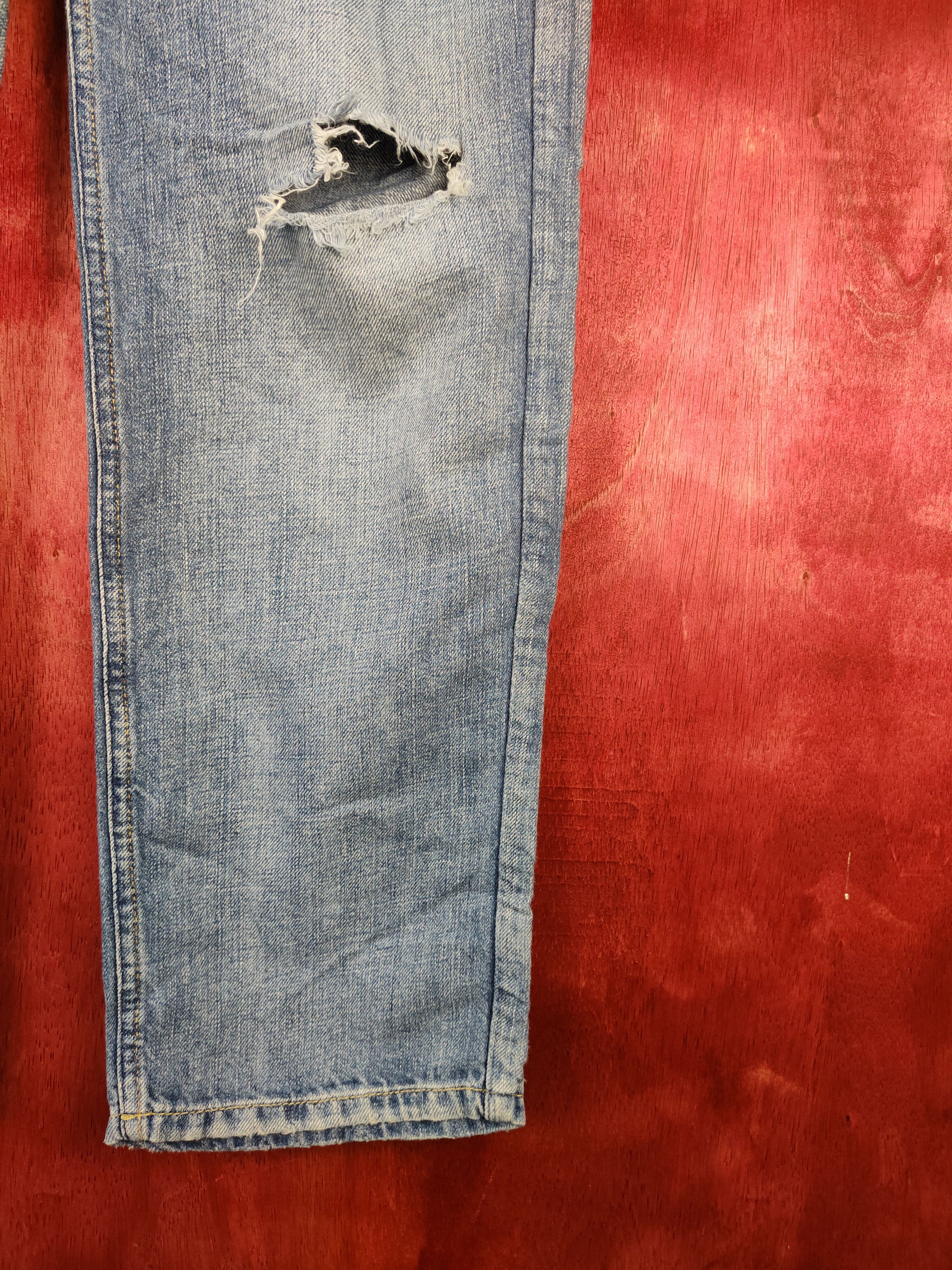 Japanese Brand DL Hilfiger Blue Ripped Distressed Soft Denim #5954 Size 28" / US 6 / IT 42 - 5 Thumbnail