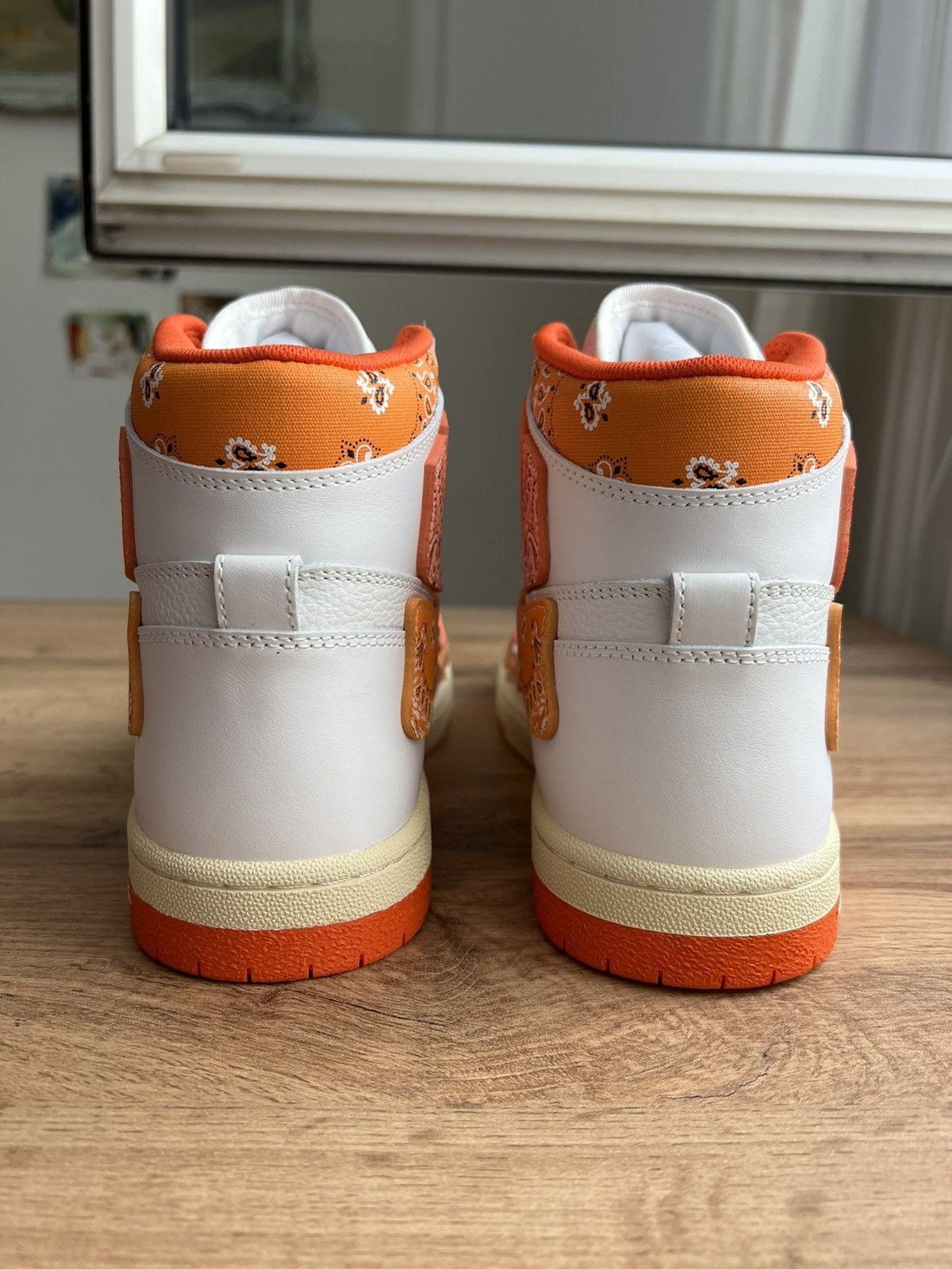 Amiri SKEL-TOP BANDANA-PRINT CANVAS AND LEATHER HIGH-TOP SNEAKERS Size US 11 / EU 44 - 6 Thumbnail