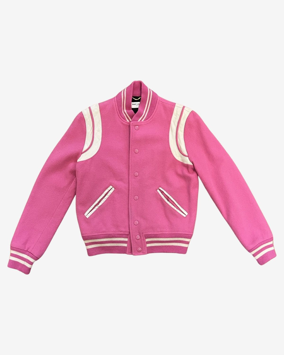 Saint laurent shop teddy jacket pink