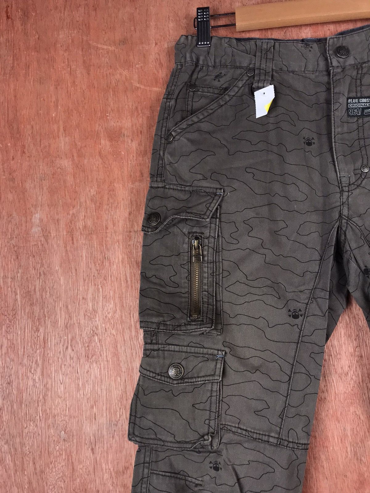 Japanese Brand Blue cross Skull utility Multipocket Cargo Pants #2298 Size US 28 / EU 44 - 4 Thumbnail