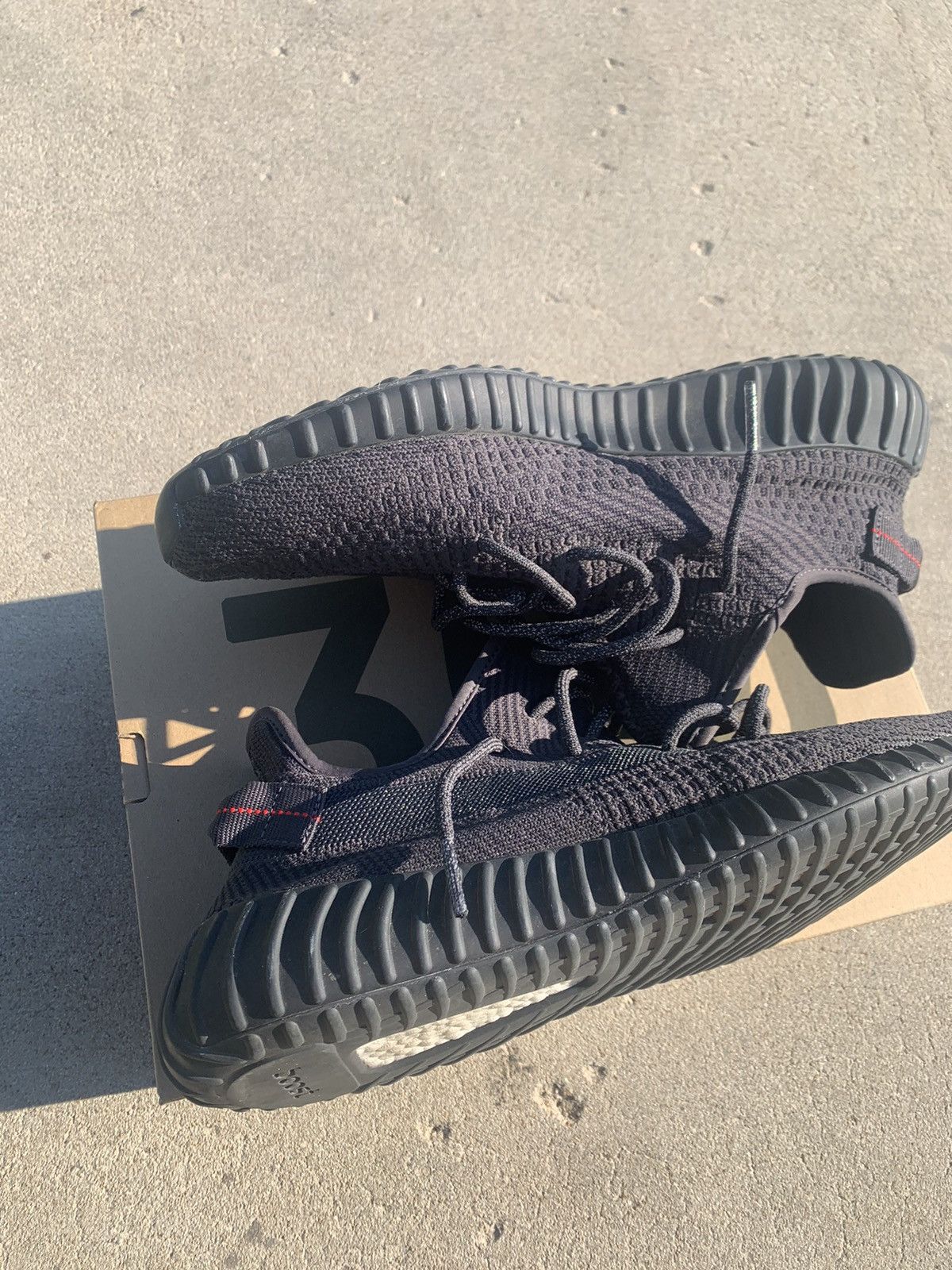 Adidas × Kanye West Yeezy Boost 350 V2 Black Non-Reflective 2019 Size US 13 / EU 46 - 2 Thumbnail