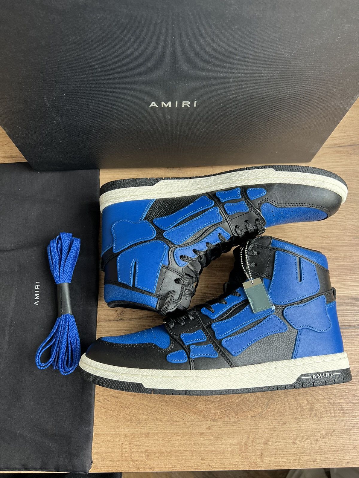 Amiri AMIRI SKEL HIGH SNEAKER BLACK BLUE SIZE 44 Size US 11 / EU 44 - 9 Thumbnail
