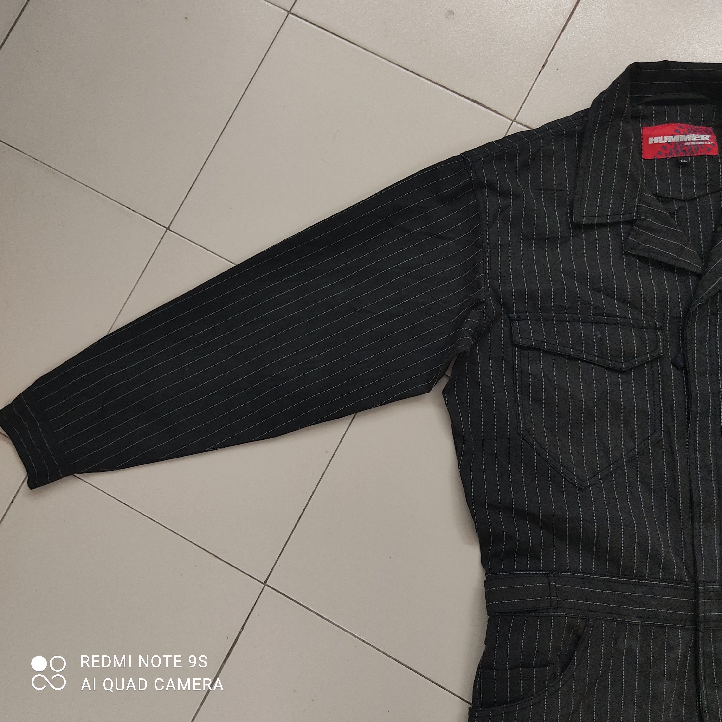 Japanese Brand 💥Stripe Hummer Workers Coverall Size US 39 - 6 Thumbnail