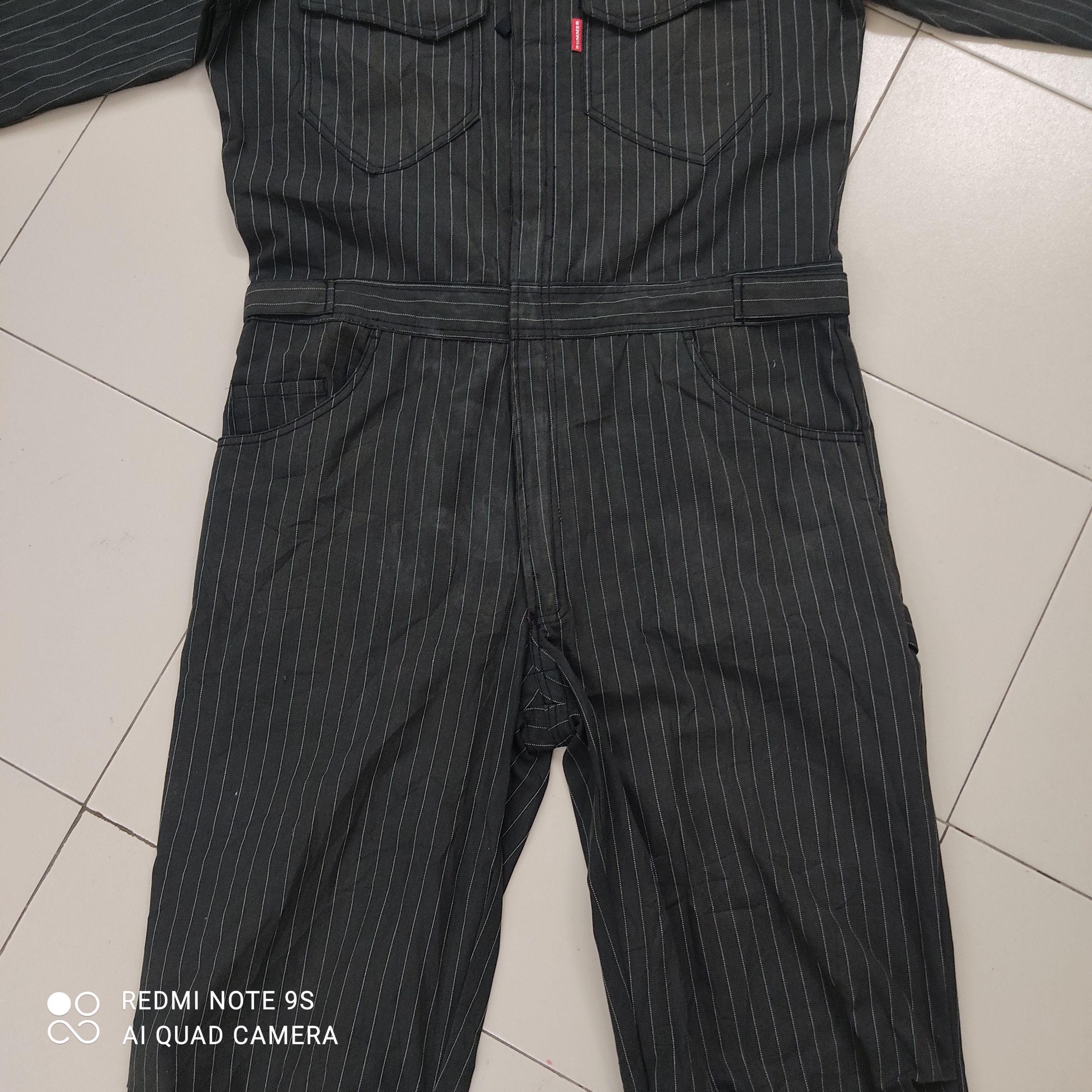 Japanese Brand 💥Stripe Hummer Workers Coverall Size US 39 - 4 Thumbnail