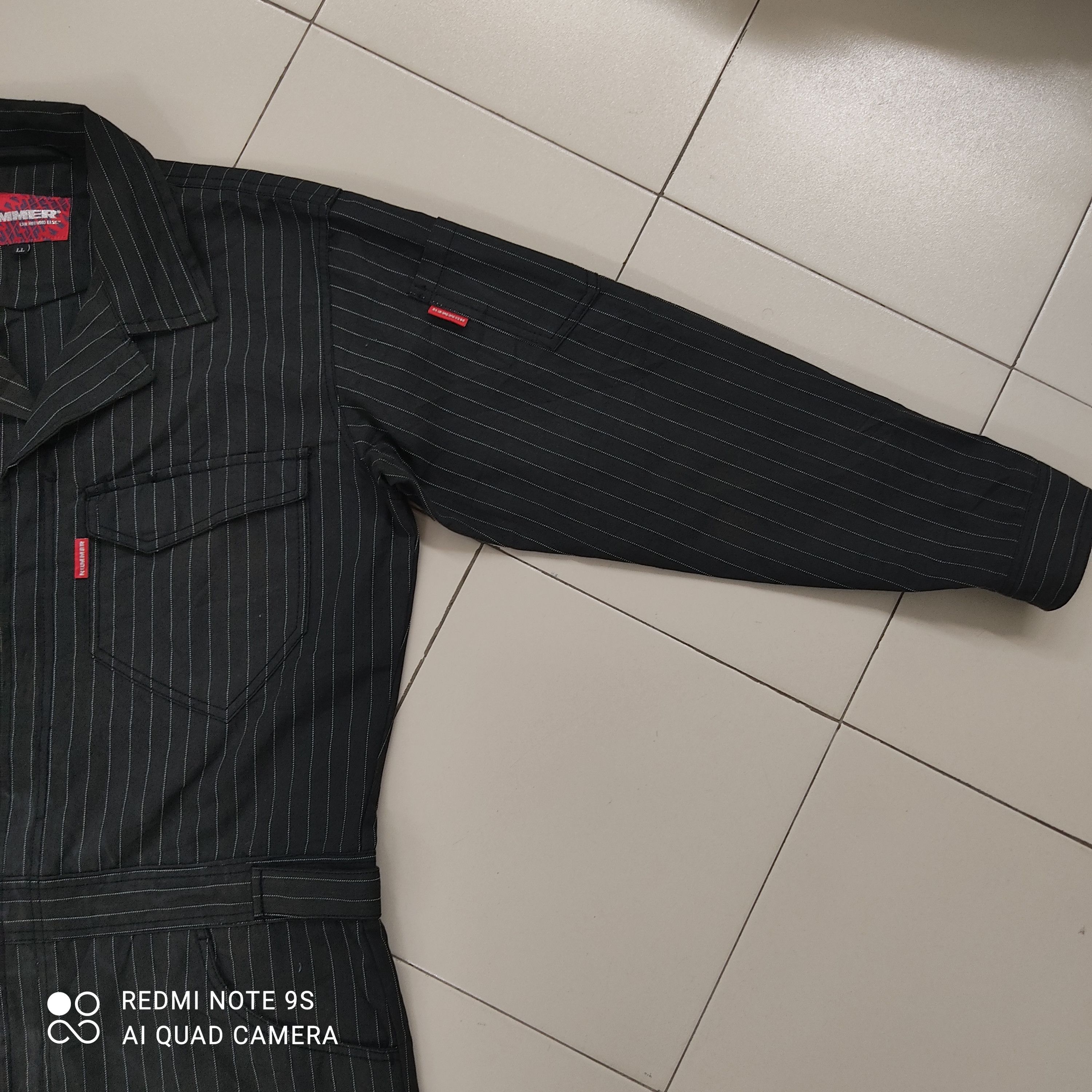 Japanese Brand 💥Stripe Hummer Workers Coverall Size US 39 - 7 Thumbnail