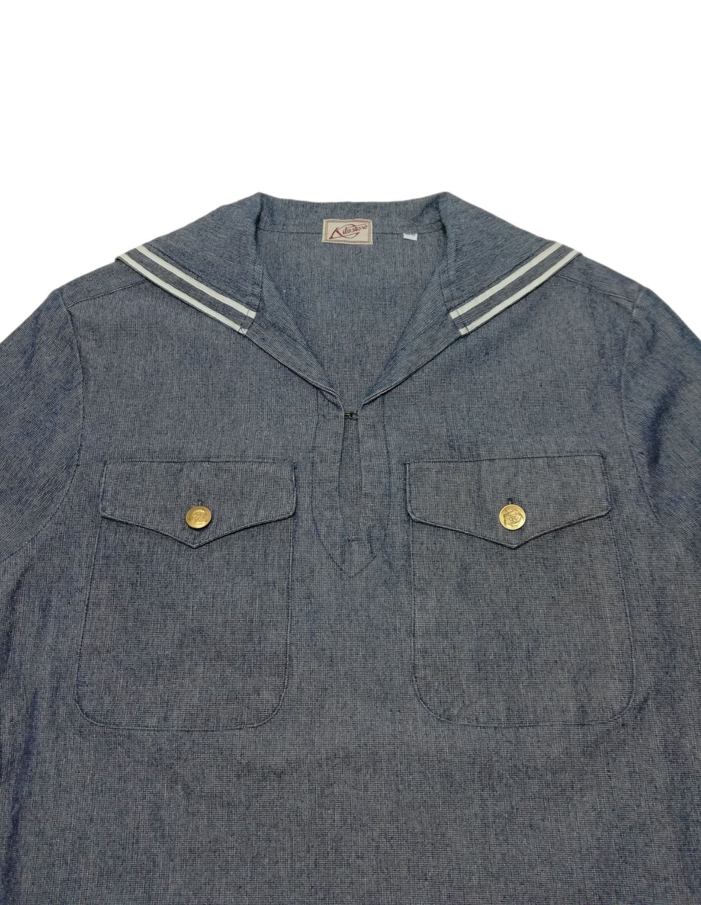 Handmade × Japanese Brand × Vintage 🔥Vintage Japan Navy Blue Dress Jumper Uniform Denim Shirt Size US S / EU 44-46 / 1 - 9 Thumbnail