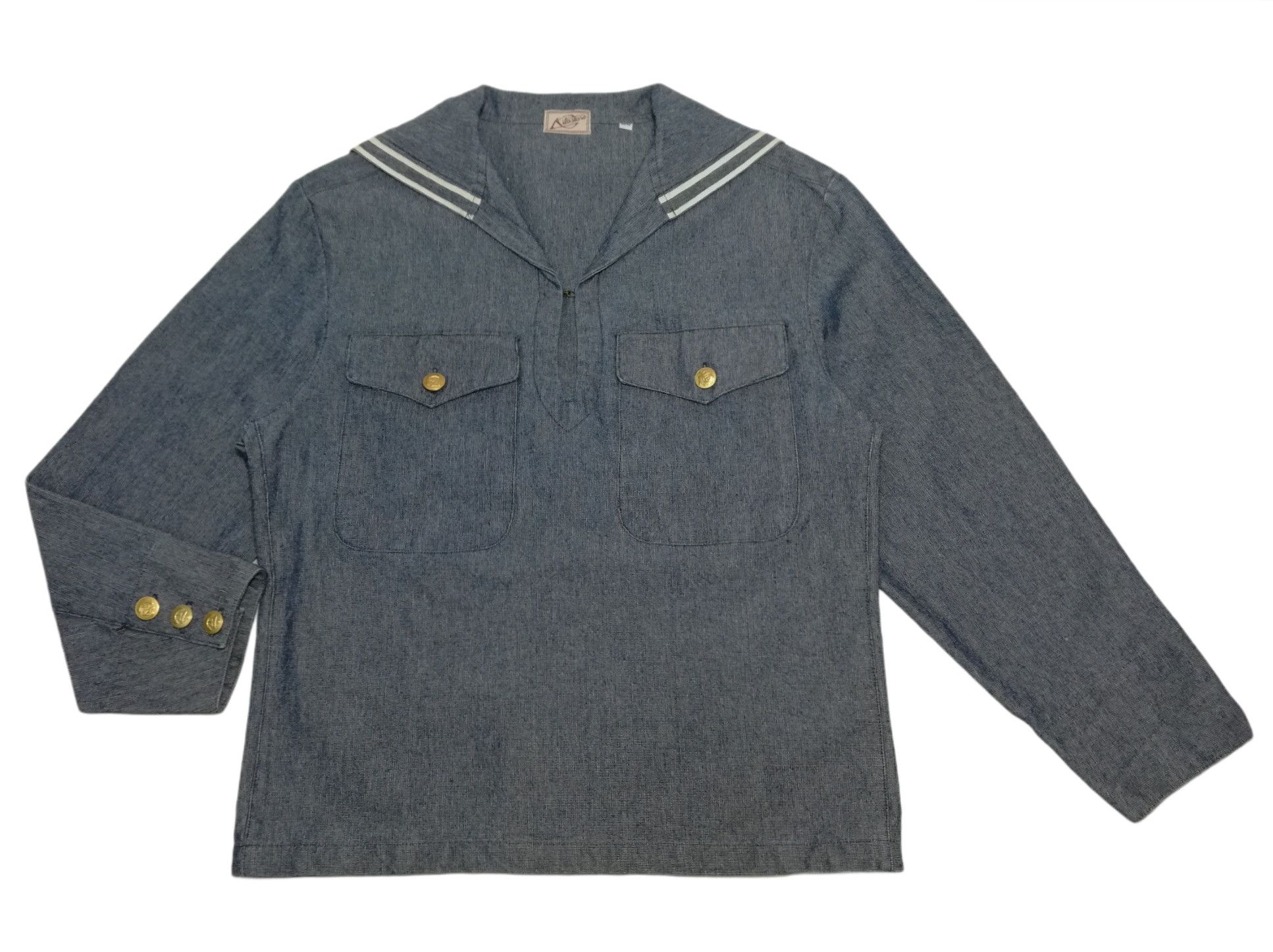 Handmade × Japanese Brand × Vintage 🔥Vintage Japan Navy Blue Dress Jumper Uniform Denim Shirt Size US S / EU 44-46 / 1 - 4 Thumbnail