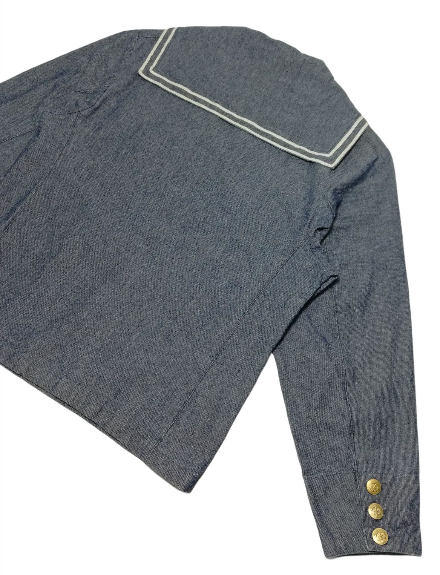 Handmade × Japanese Brand × Vintage 🔥Vintage Japan Navy Blue Dress Jumper Uniform Denim Shirt Size US S / EU 44-46 / 1 - 14 Thumbnail