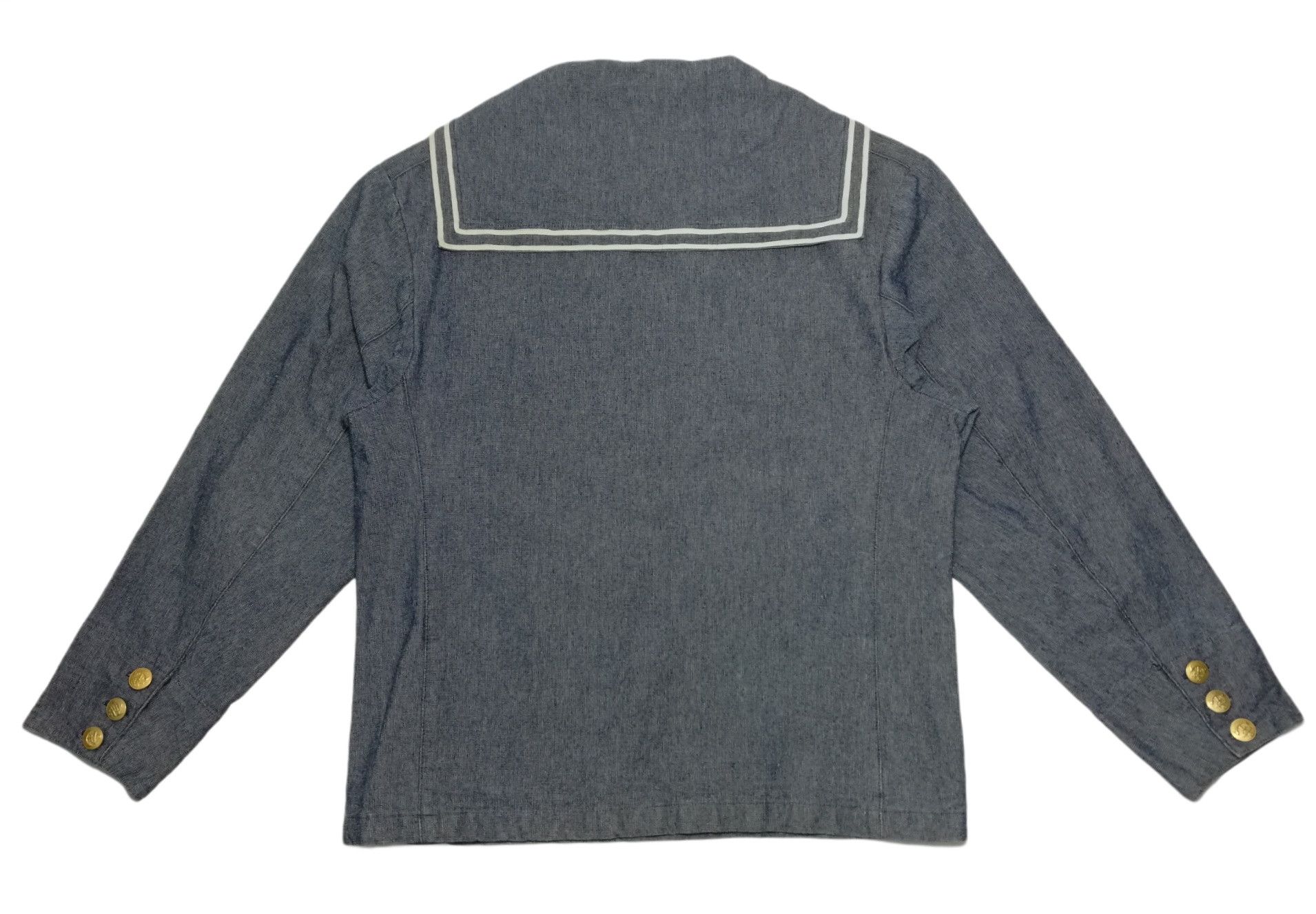 Handmade × Japanese Brand × Vintage 🔥Vintage Japan Navy Blue Dress Jumper Uniform Denim Shirt Size US S / EU 44-46 / 1 - 12 Thumbnail