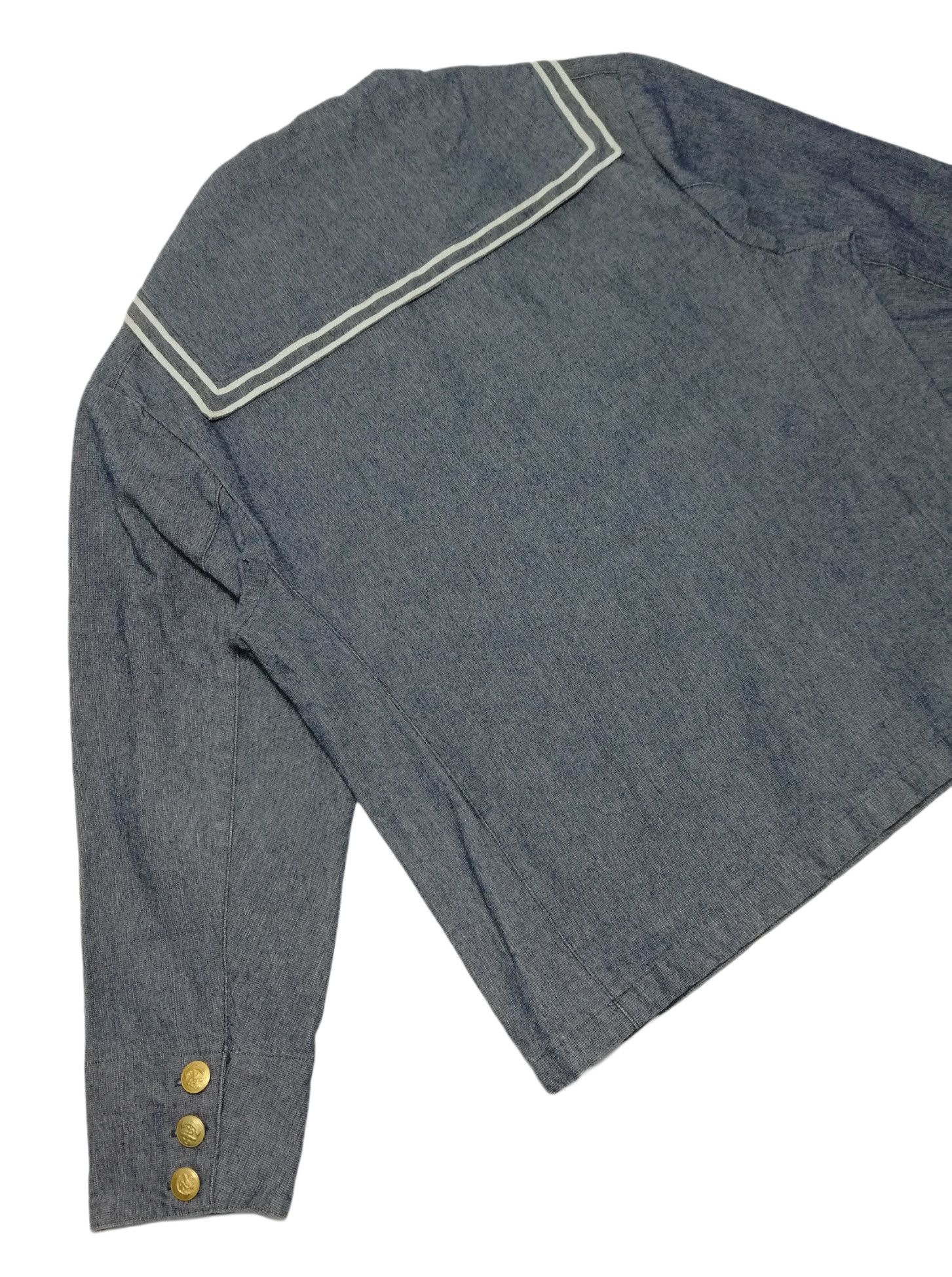 Handmade × Japanese Brand × Vintage 🔥Vintage Japan Navy Blue Dress Jumper Uniform Denim Shirt Size US S / EU 44-46 / 1 - 13 Thumbnail