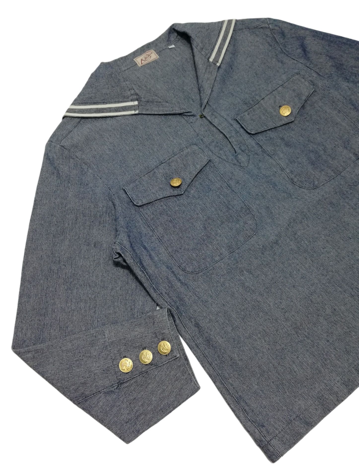 Handmade × Japanese Brand × Vintage 🔥Vintage Japan Navy Blue Dress Jumper Uniform Denim Shirt Size US S / EU 44-46 / 1 - 6 Thumbnail