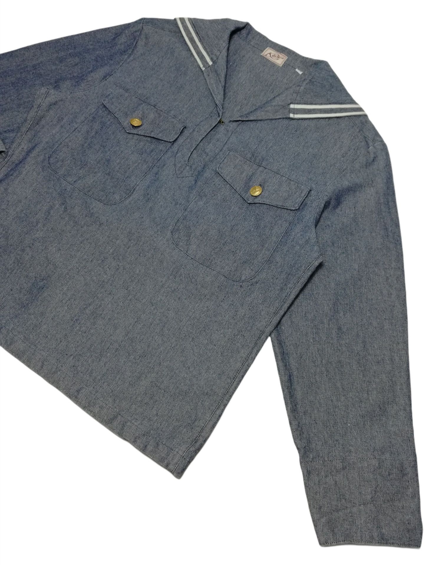 Handmade × Japanese Brand × Vintage 🔥Vintage Japan Navy Blue Dress Jumper Uniform Denim Shirt Size US S / EU 44-46 / 1 - 7 Thumbnail