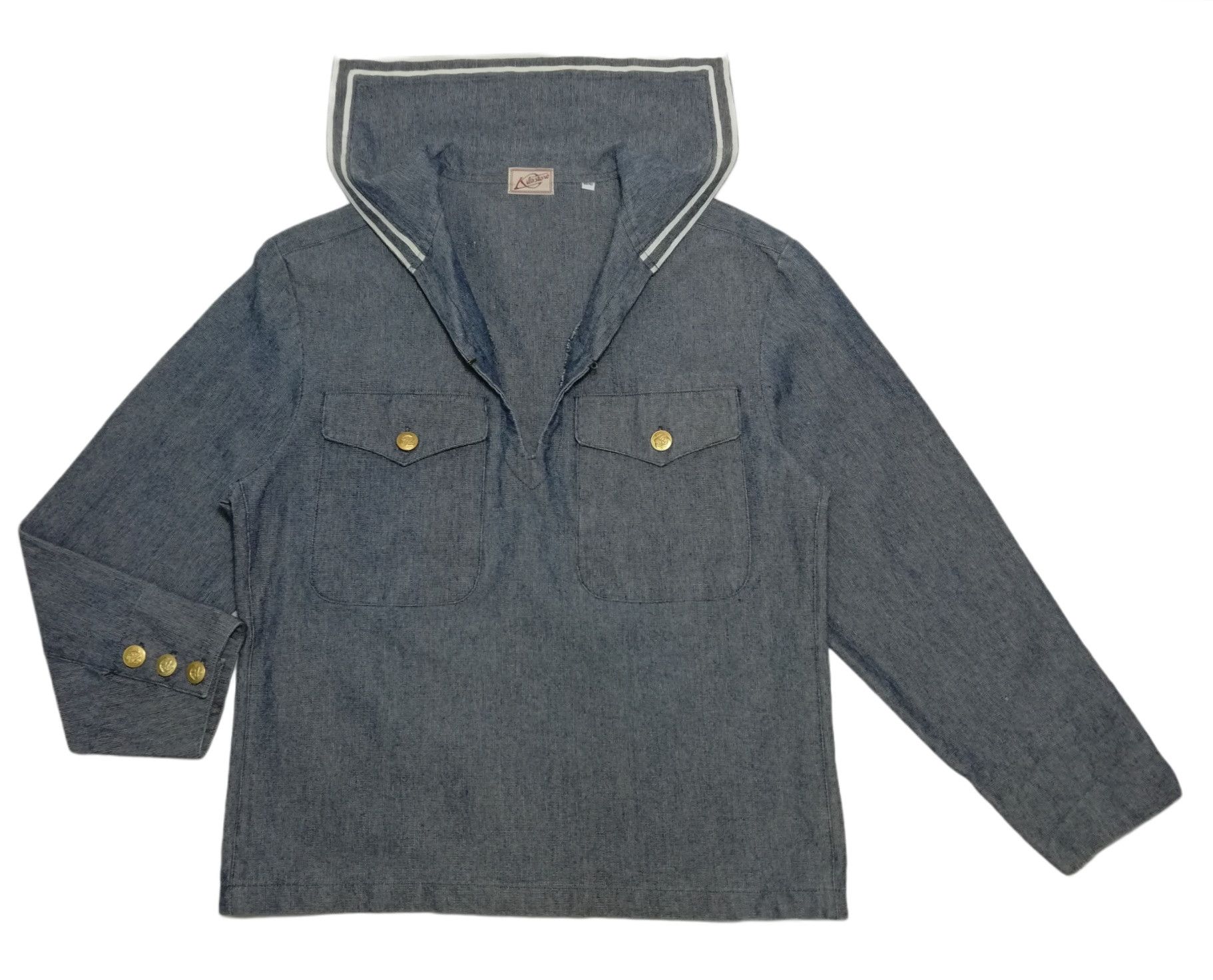 Handmade × Japanese Brand × Vintage 🔥Vintage Japan Navy Blue Dress Jumper Uniform Denim Shirt Size US S / EU 44-46 / 1 - 3 Thumbnail