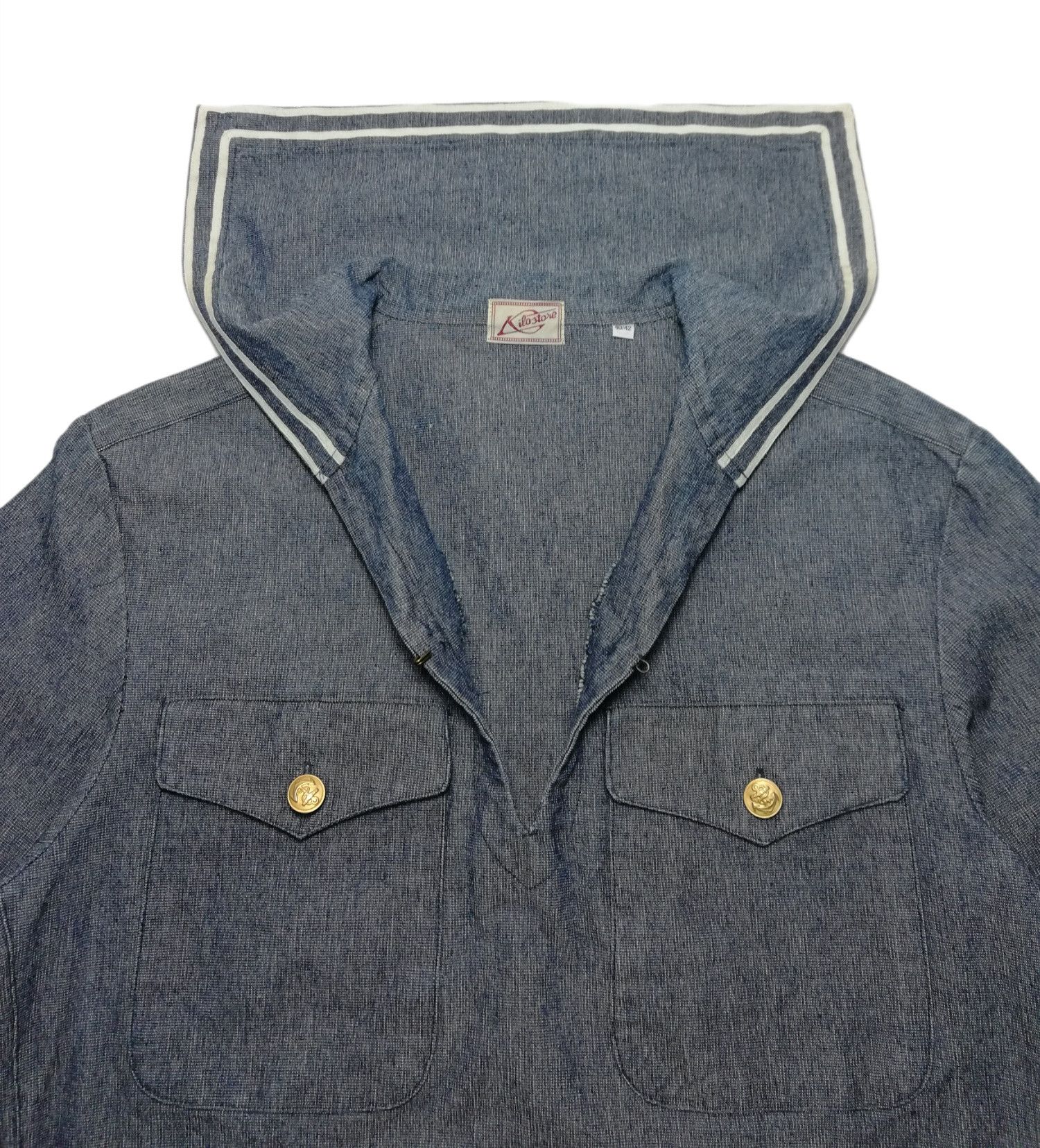 Handmade × Japanese Brand × Vintage 🔥Vintage Japan Navy Blue Dress Jumper Uniform Denim Shirt Size US S / EU 44-46 / 1 - 10 Thumbnail