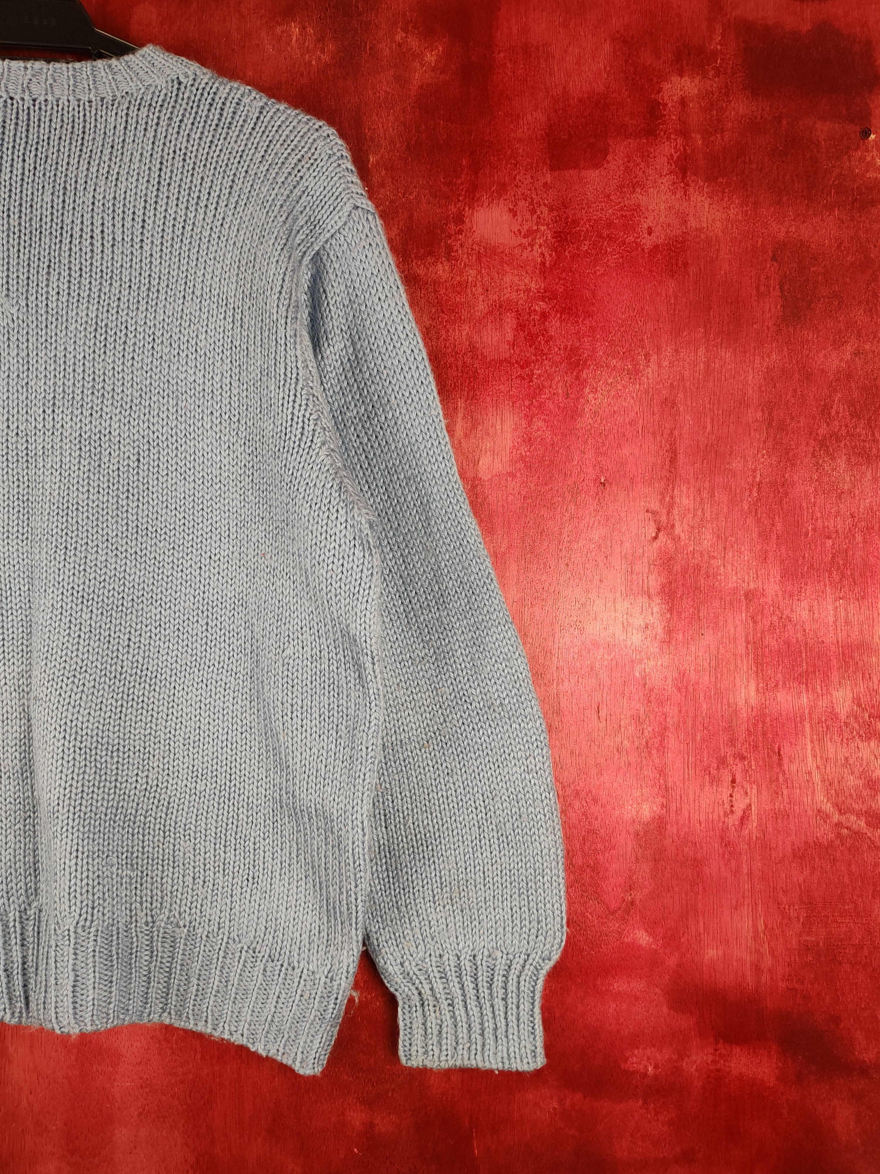 Homespun Knitwear Japanese Brand Blue plain Knitwear Sweatshirt #238B Size US M / EU 48-50 / 2 - 9 Thumbnail